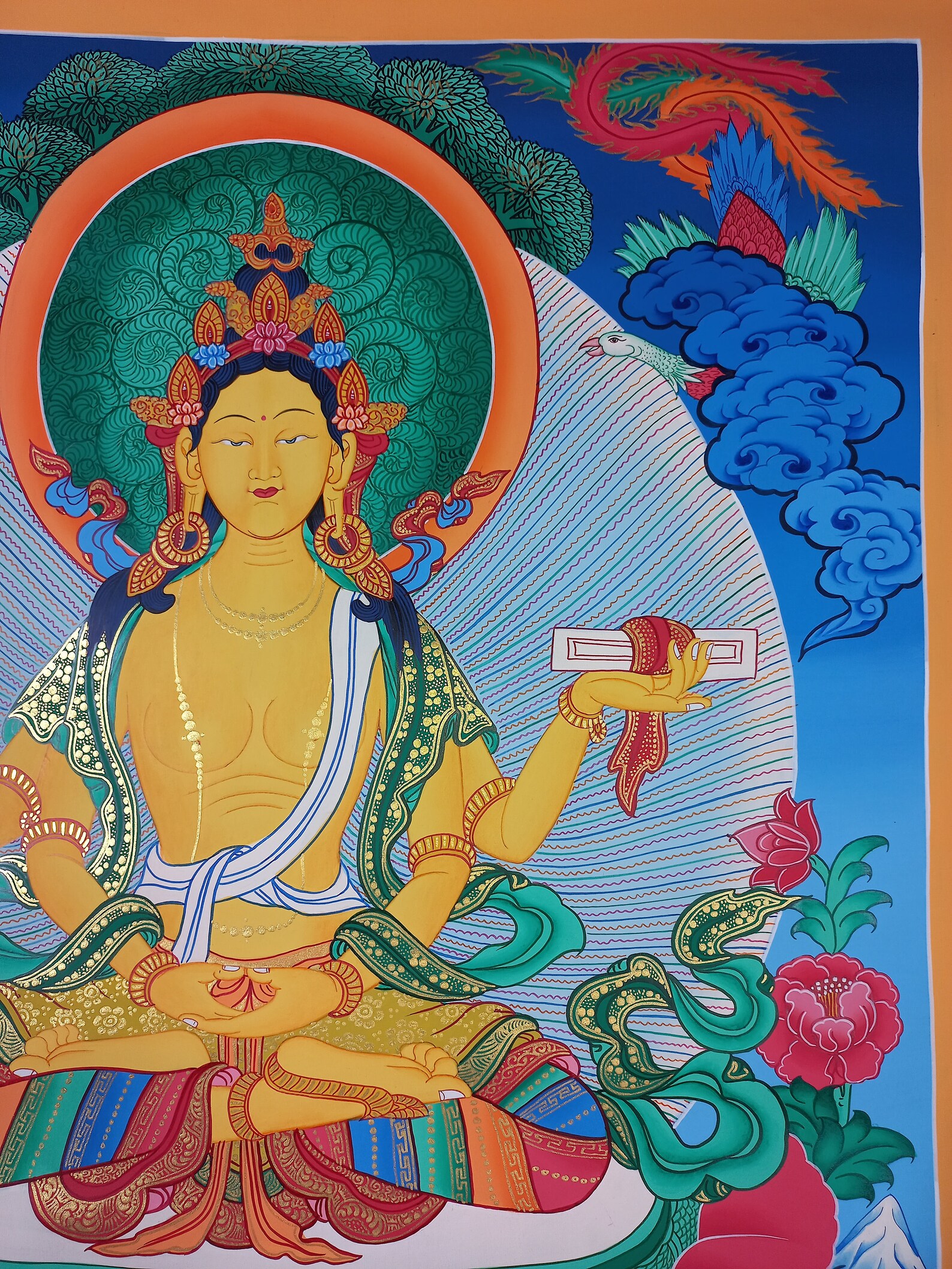 Original Prajnaparamita Perfection of Wisdom Hand Painted Tibetan Canvas Cotton Thangka Painting From Nepal