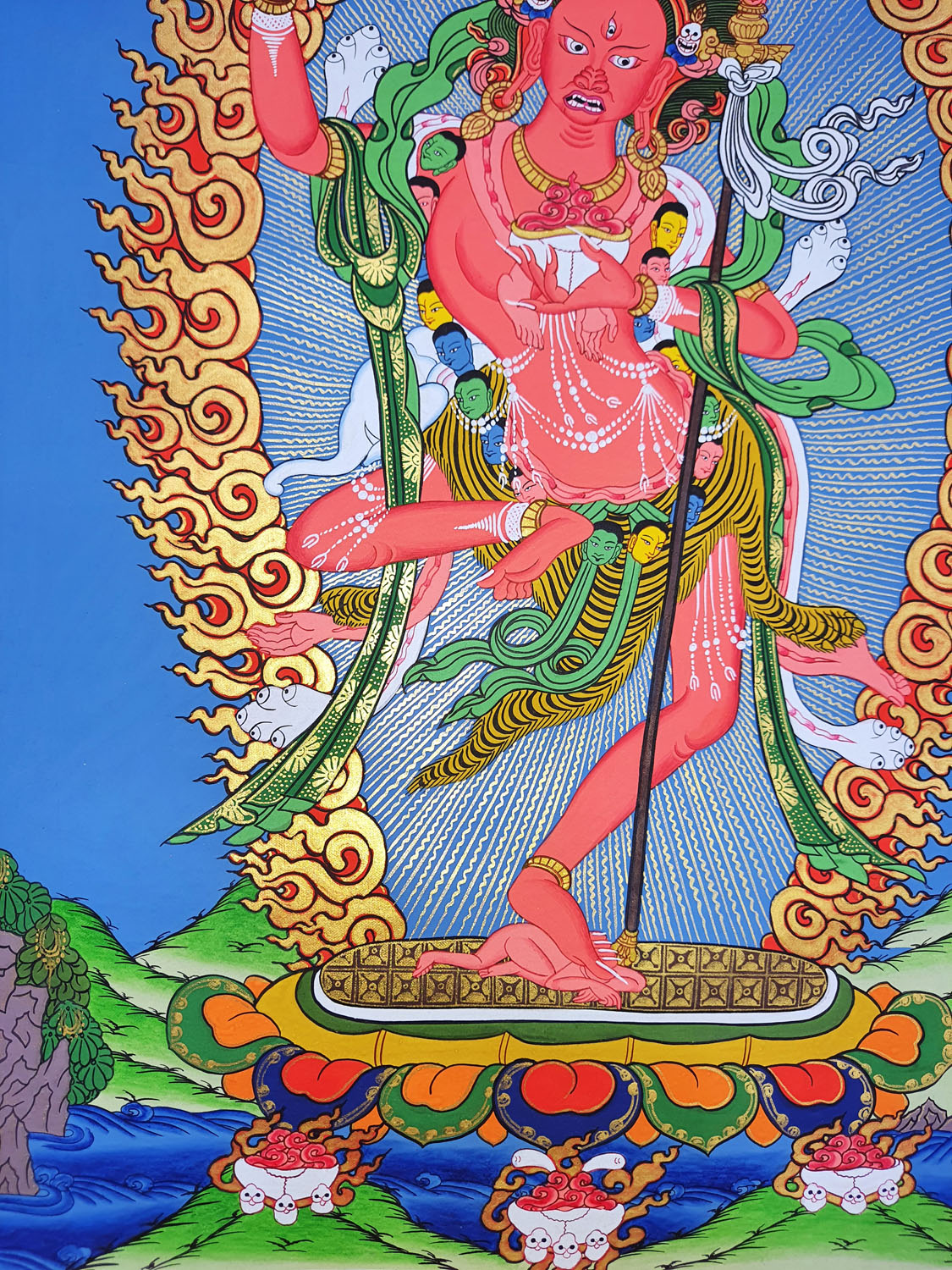 Vajravarahi/ Dorje Phagmo Hand-Painted Tibetan Thangka Painting From Nepal