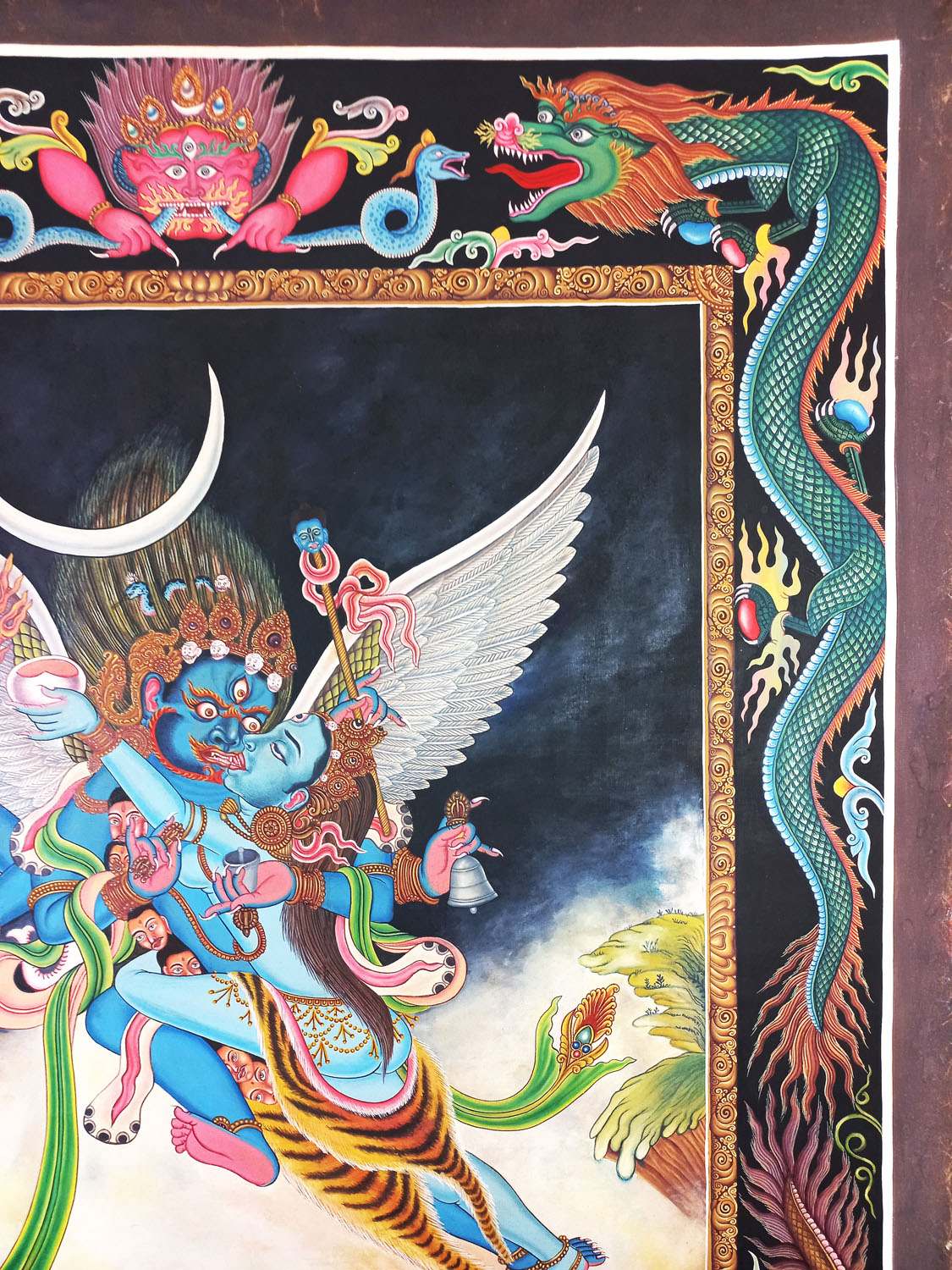 Newari Paubha Of VajraKilya Masterpiece Old Hand Painted Thangka Painting