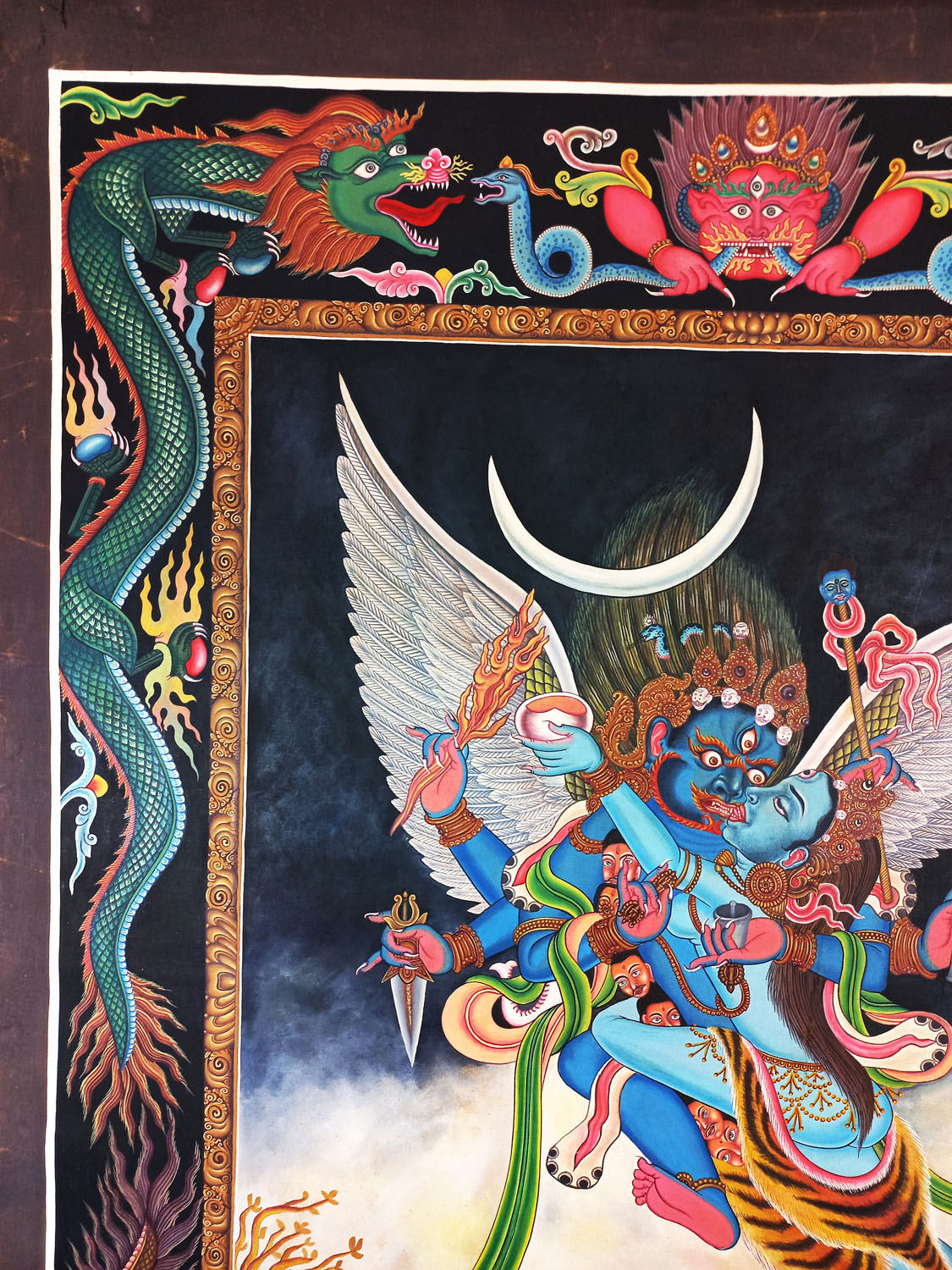 Newari Paubha Of VajraKilya Masterpiece Old Hand Painted Thangka Painting