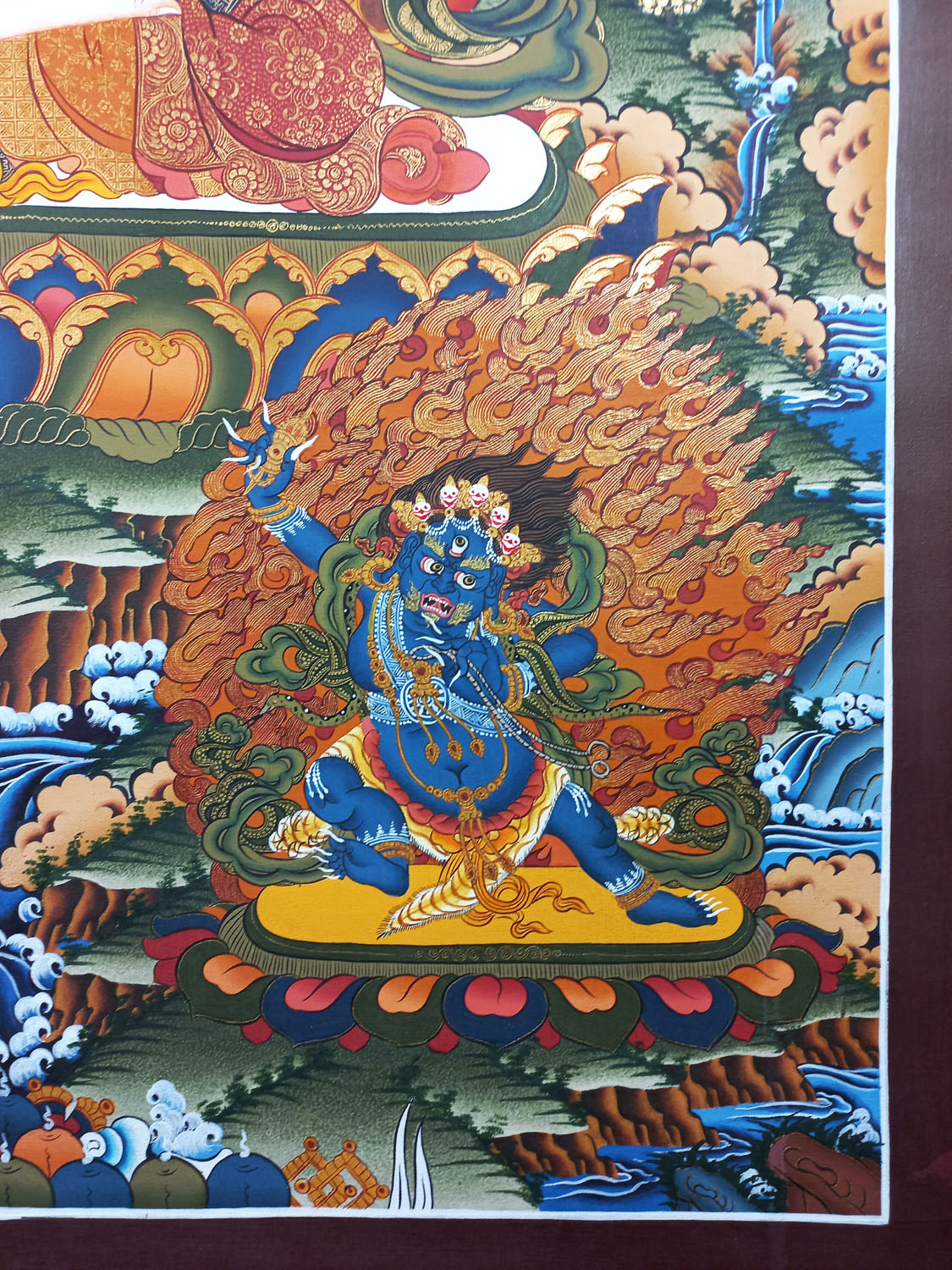 Chenrezig Masterpiece 24k Gold Tibetan Thangka Painting