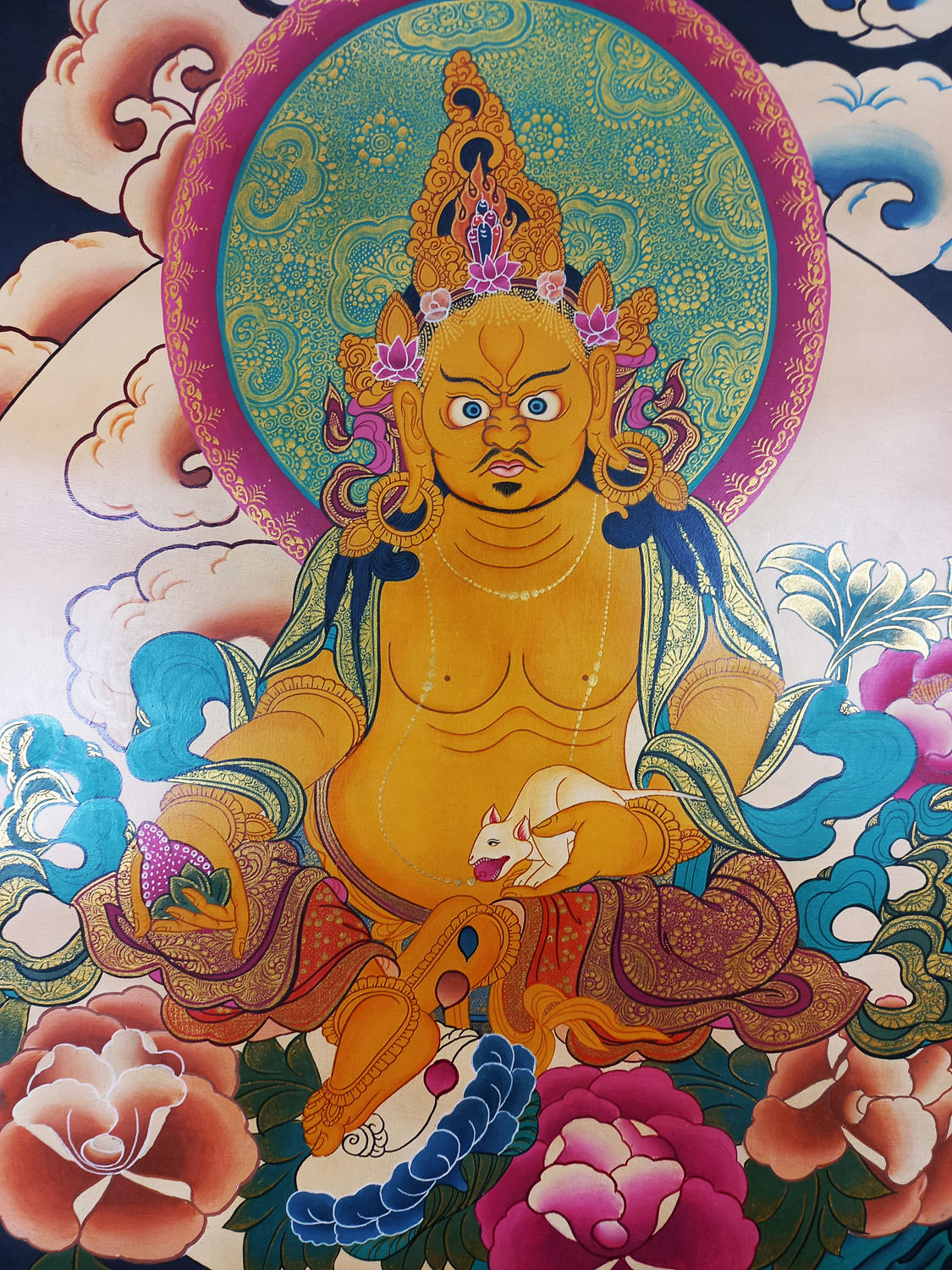 Jambhala Old Style Tibetan Hand Painted Thangka Painting