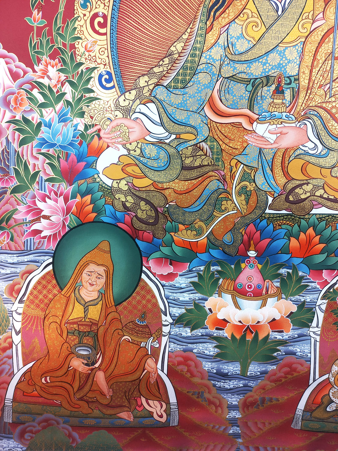 Guru Rinpoche Hand-Painted Masterpiece Tibetan Thangka Painting