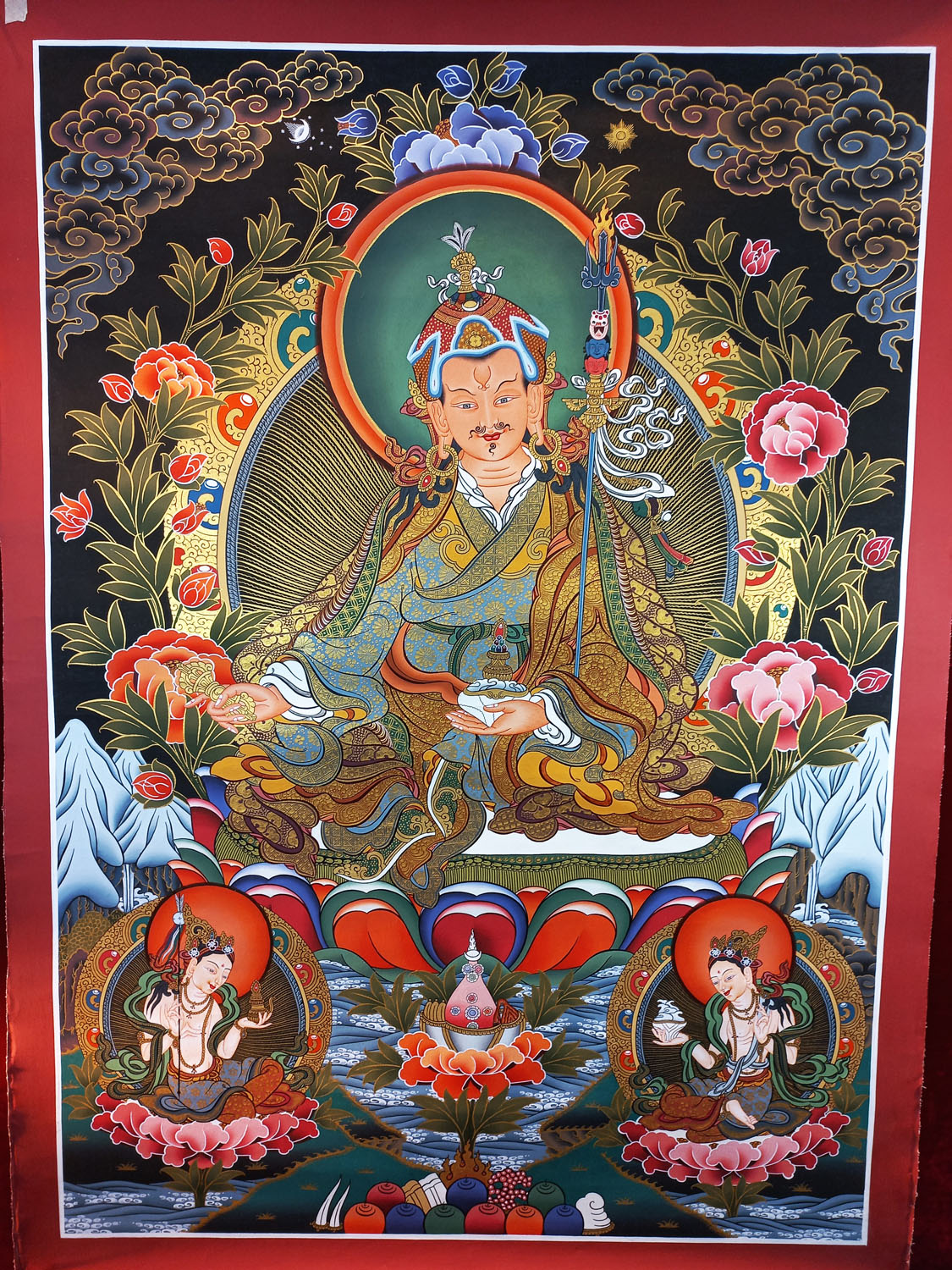 Guru Rinpoche/ Padmasambhava Hand-Painted Masterpiece Tibetan Thangka Painting