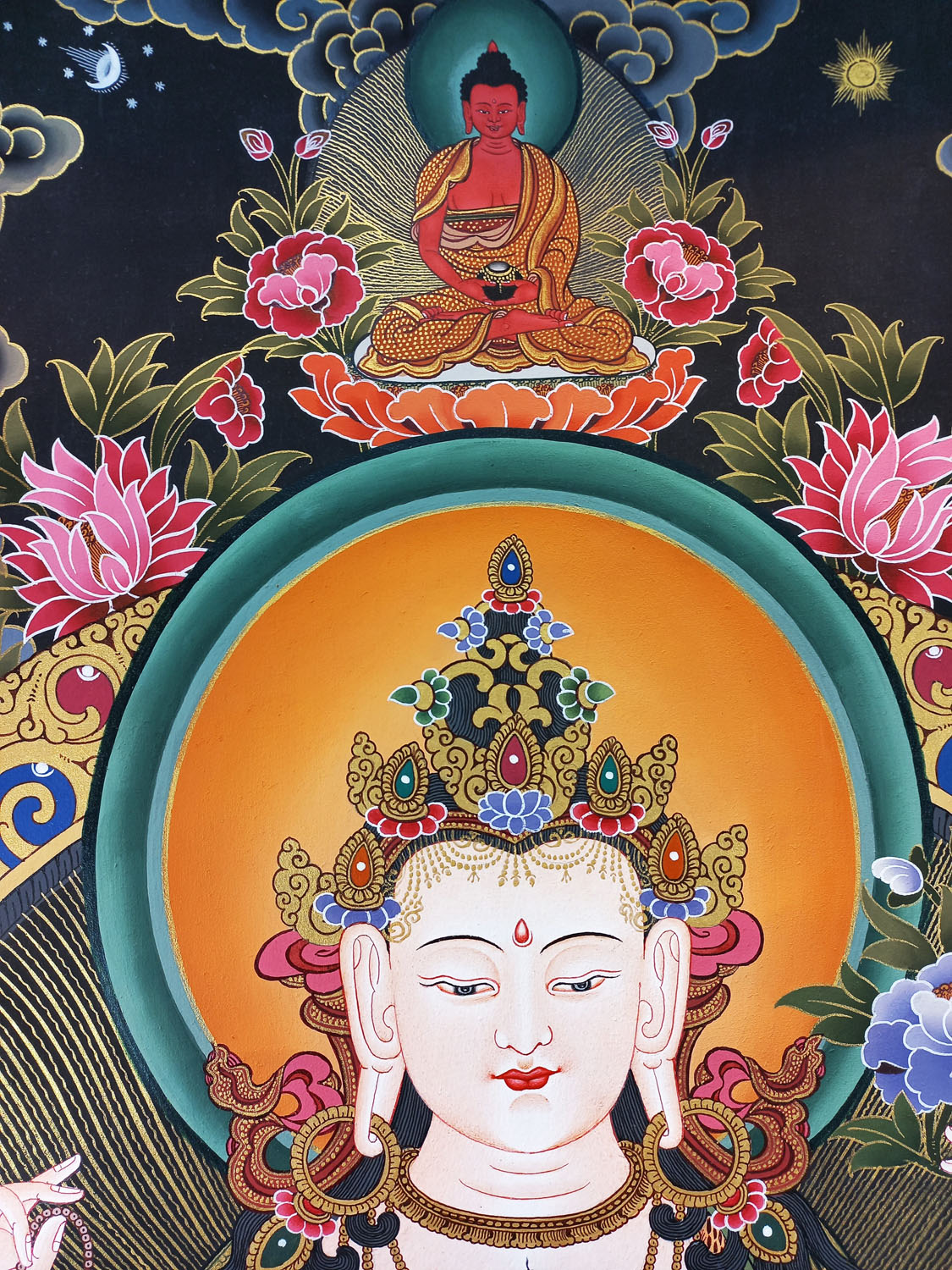 Chenrezig/ Compassion Buddha Masterpiece Tibetan Hand-Painted Thangka Painting