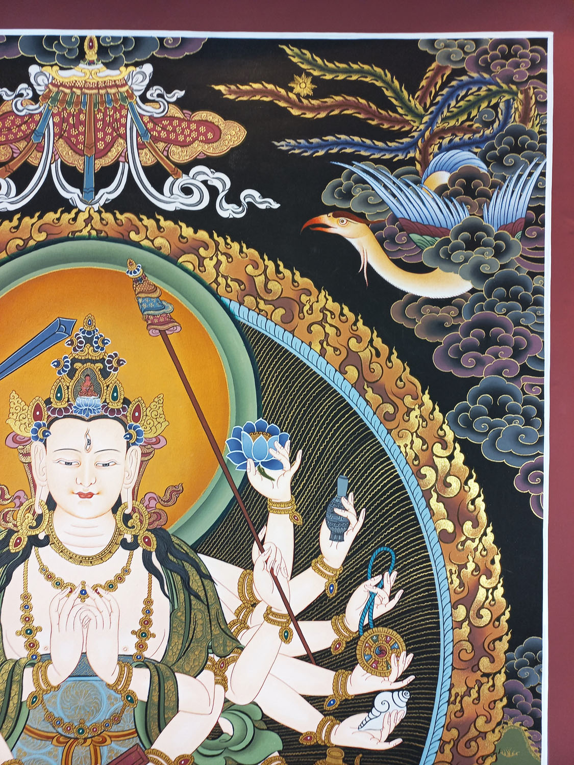 Chandi Masterpiece Hand-Painted Tibetan Thangka Painting From Nepal