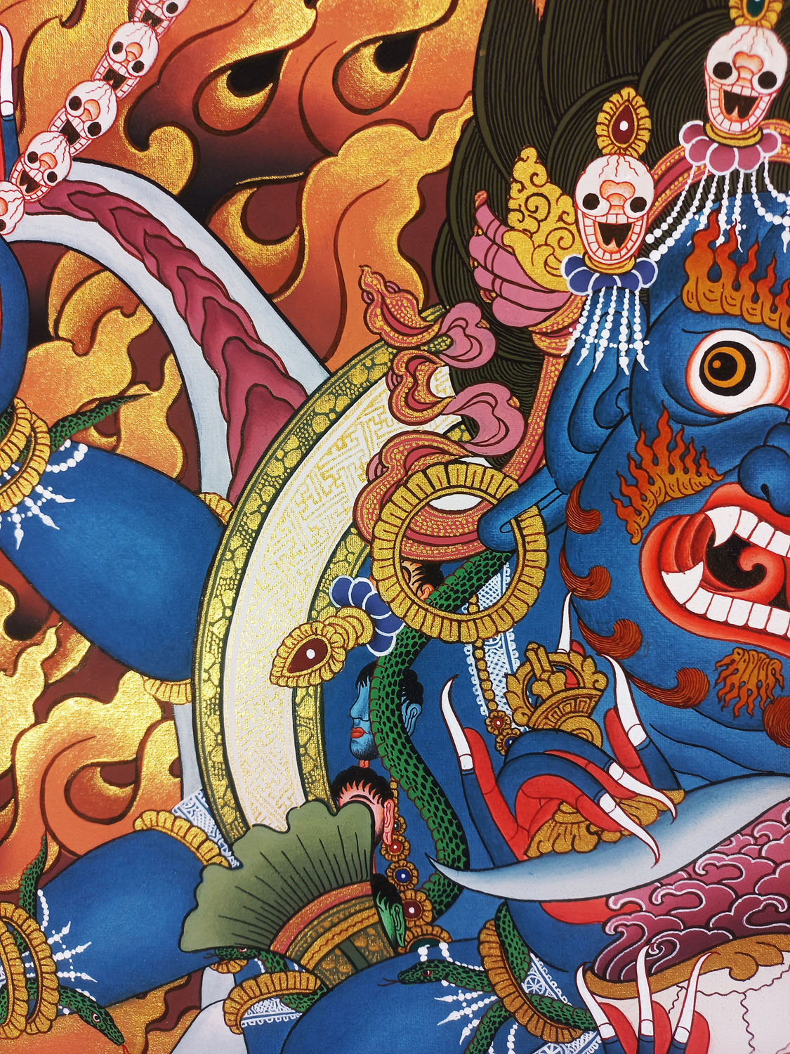 Six Arms Mahakala Masterpiece Tibetan Hand-Painted Thangka Painting