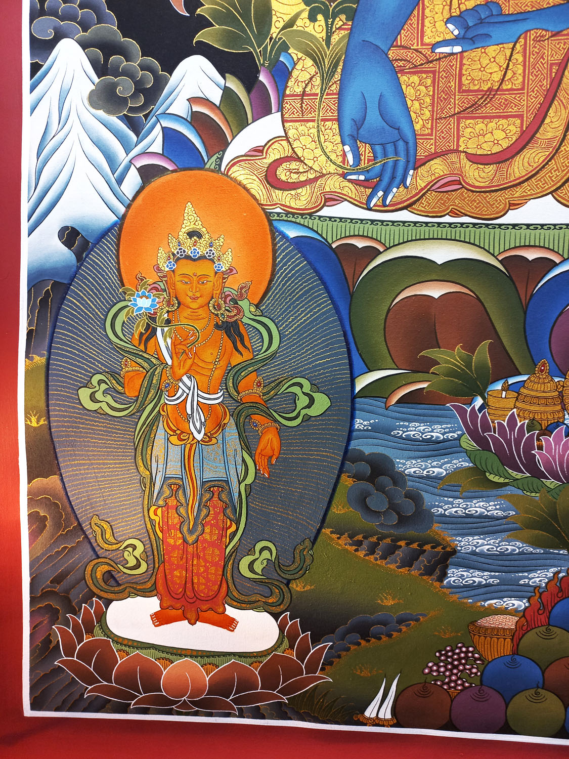 Medicine Buddha Masterpiece Tibetan Hand-Painted Thangka painting From Nepal