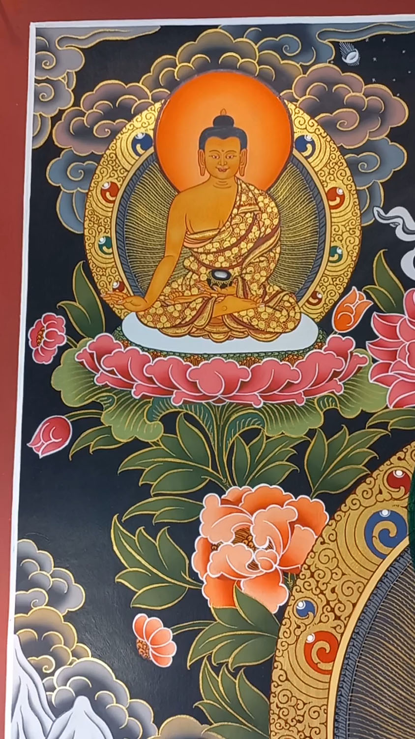 Original Hand Painted Eight Medicine Buddha / Bhaisajyaguru Masterpiece Tibetan Thangka Painting