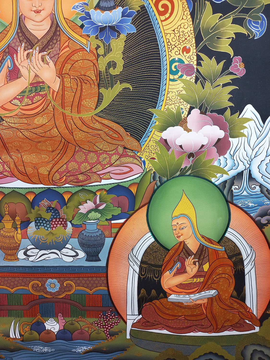 Original Hand-Painted Tsongkhapa/ Chongapa Masterpiece Tibetan Hand-Painted Thangka Painting