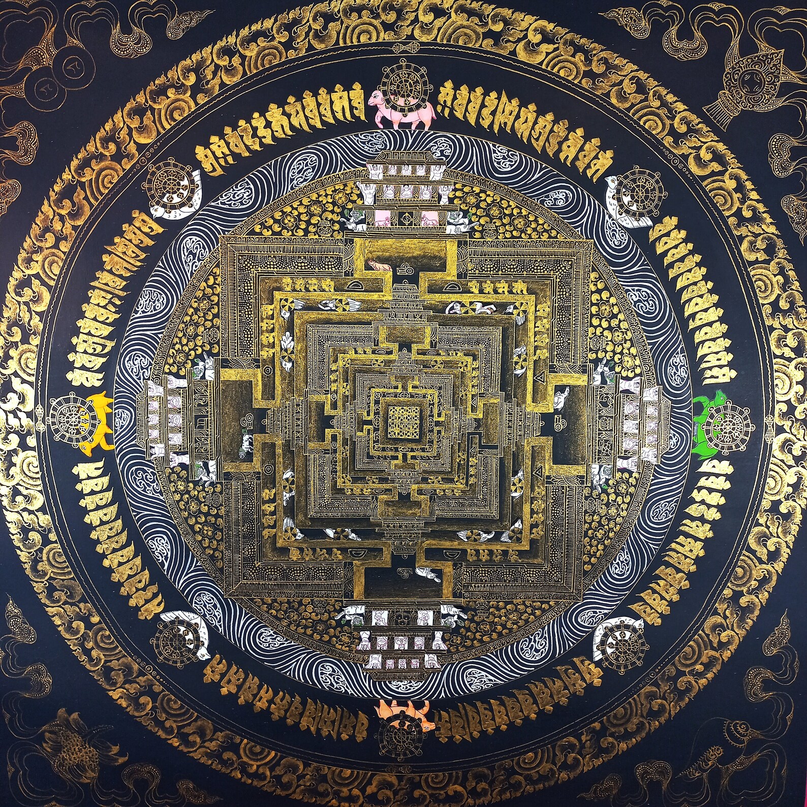 Original Kalachakra Dalai Lama Kalachakra Mandala Tibetan Thangka Painting