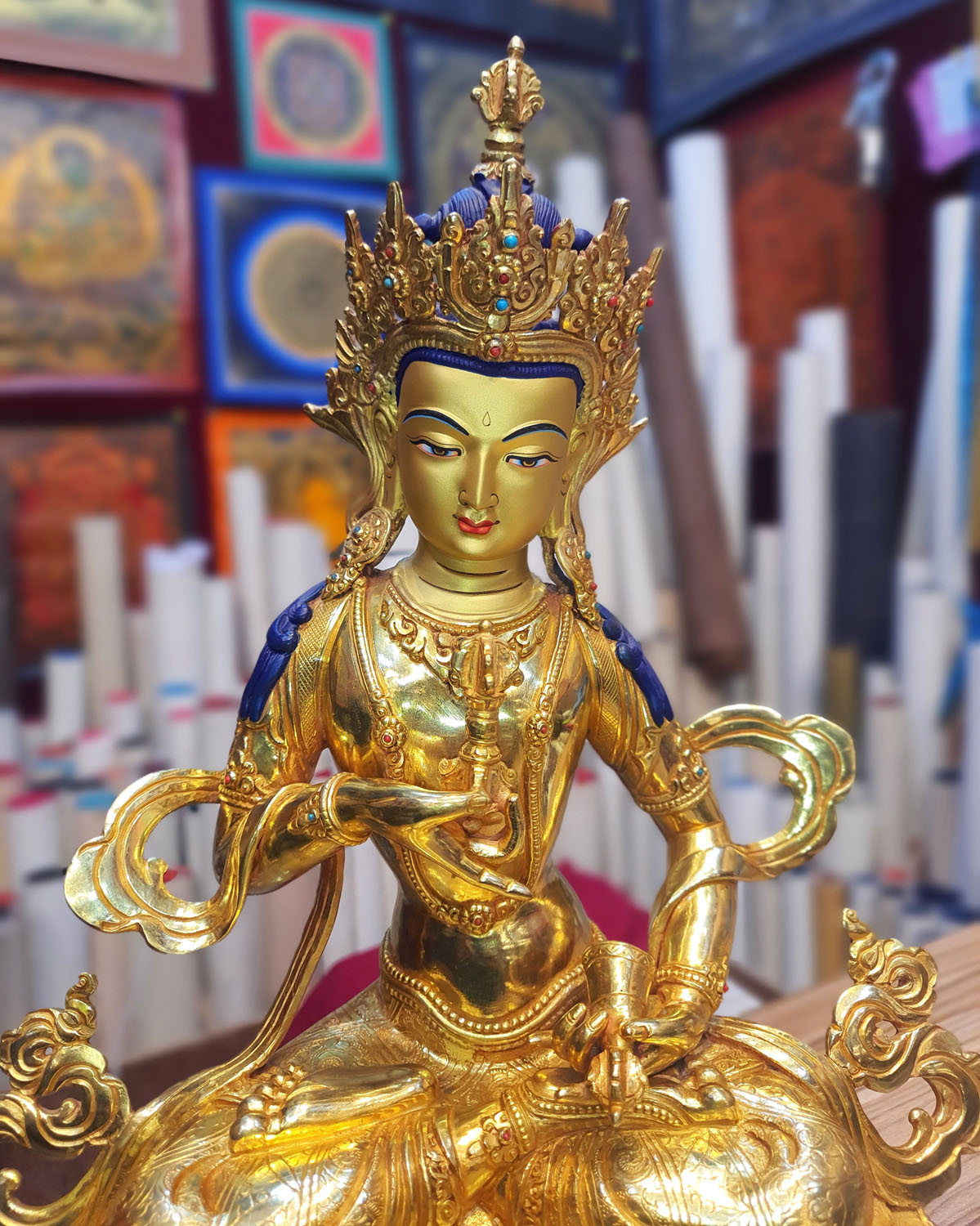 Original Vajrasattva Hand-Made Statue From Nepal