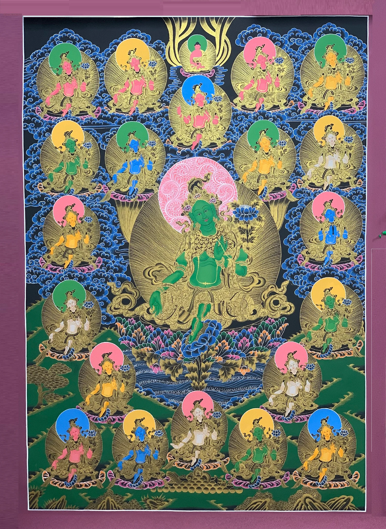 21 Tara Original Masterpiece Hand-Painted Tibetan Thangka Painting