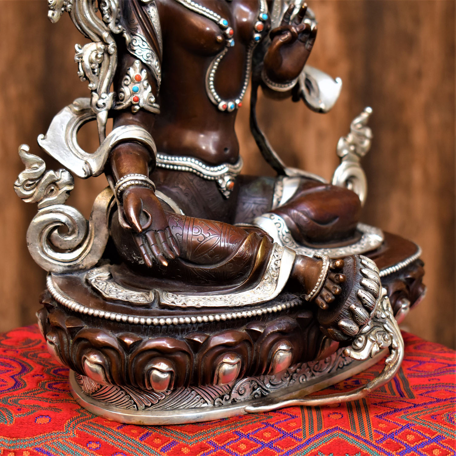 Green Tara Masterpiece Statue Made Of Copper From Nepal