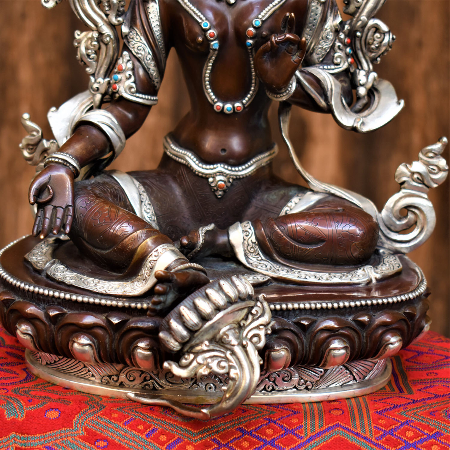 Green Tara Masterpiece Statue Made Of Copper From Nepal