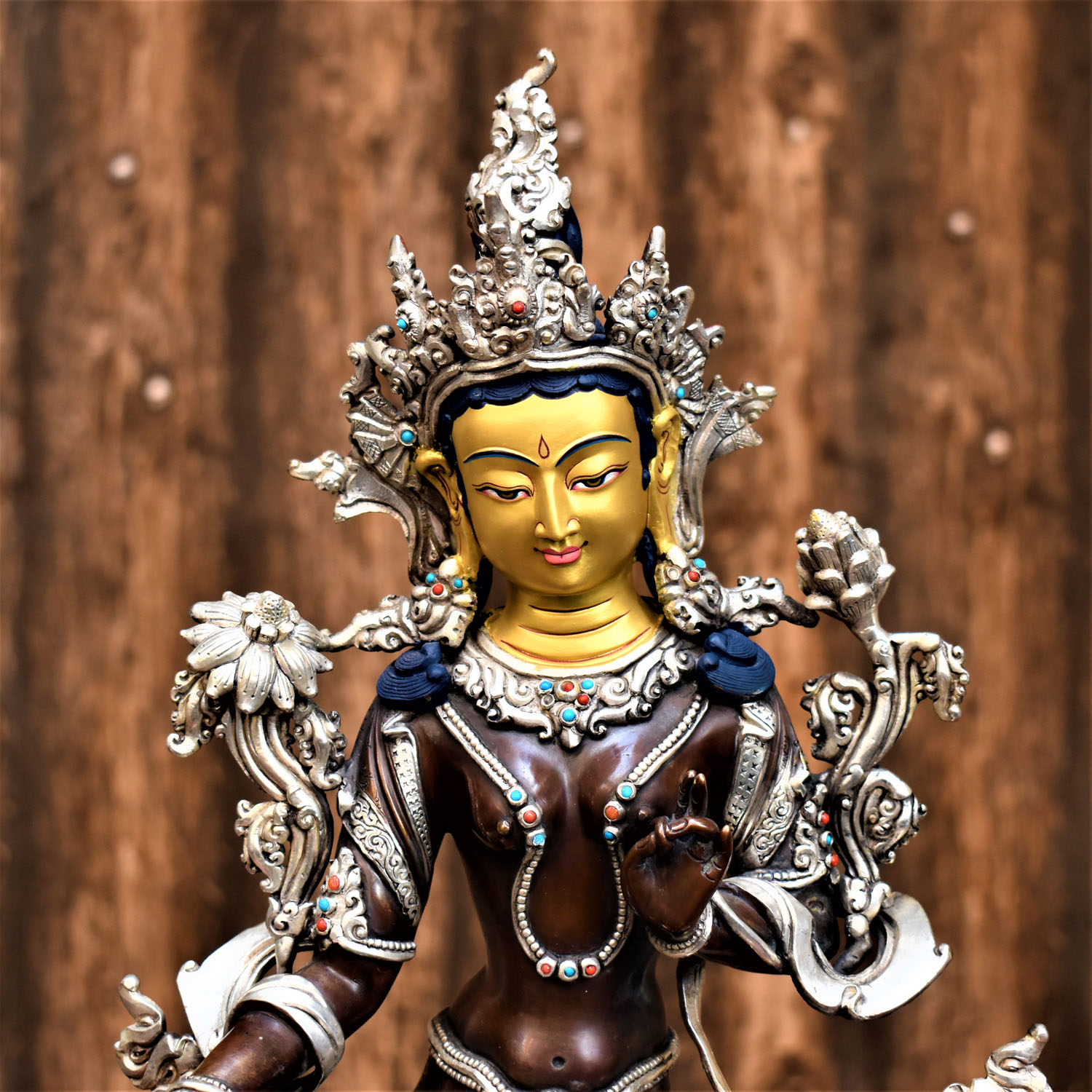 Green Tara Masterpiece Statue Made Of Copper From Nepal