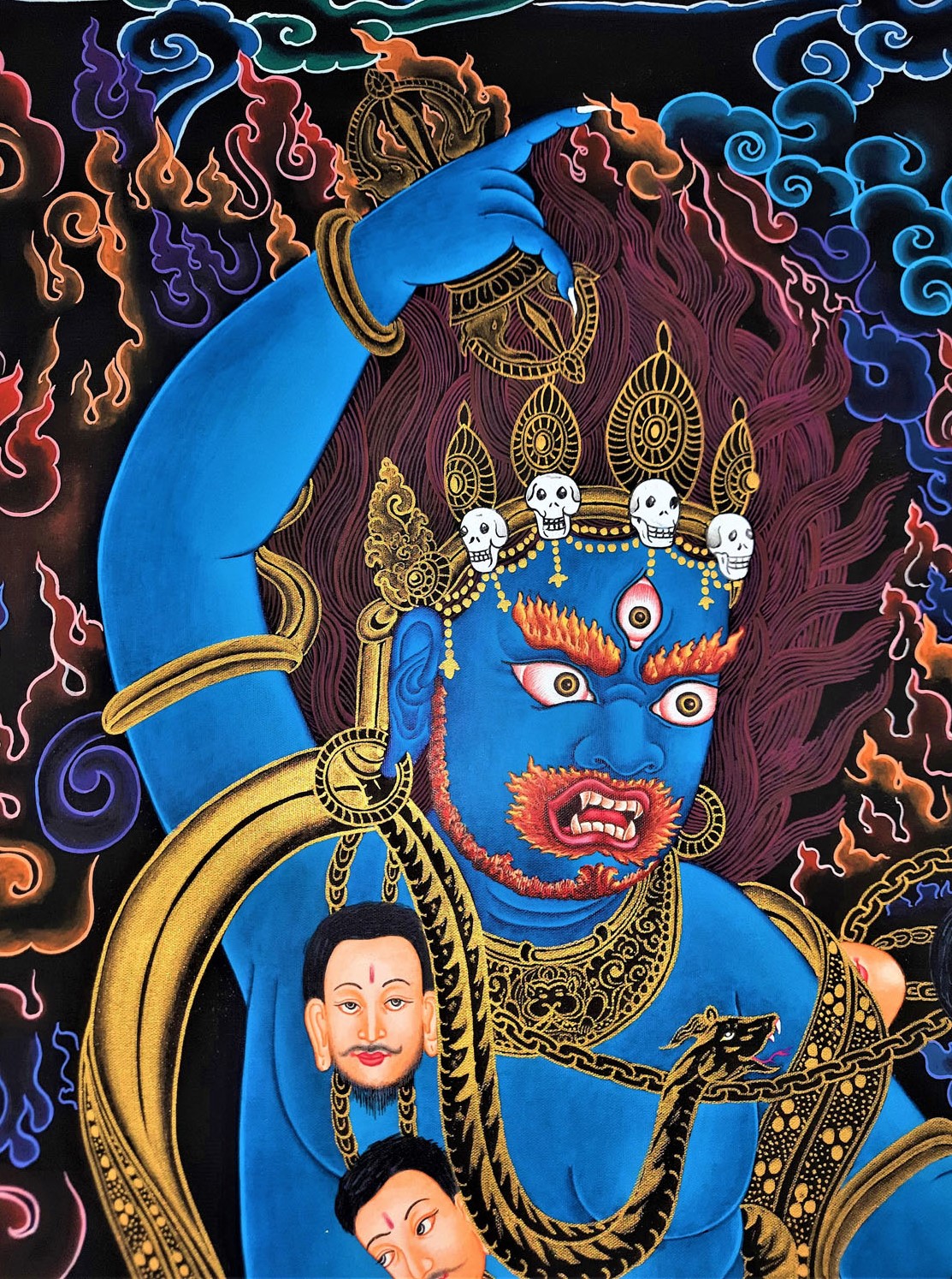 Vajrapani Masterpiece Hand-Painted Tibetan Thangka Painting From Nepal