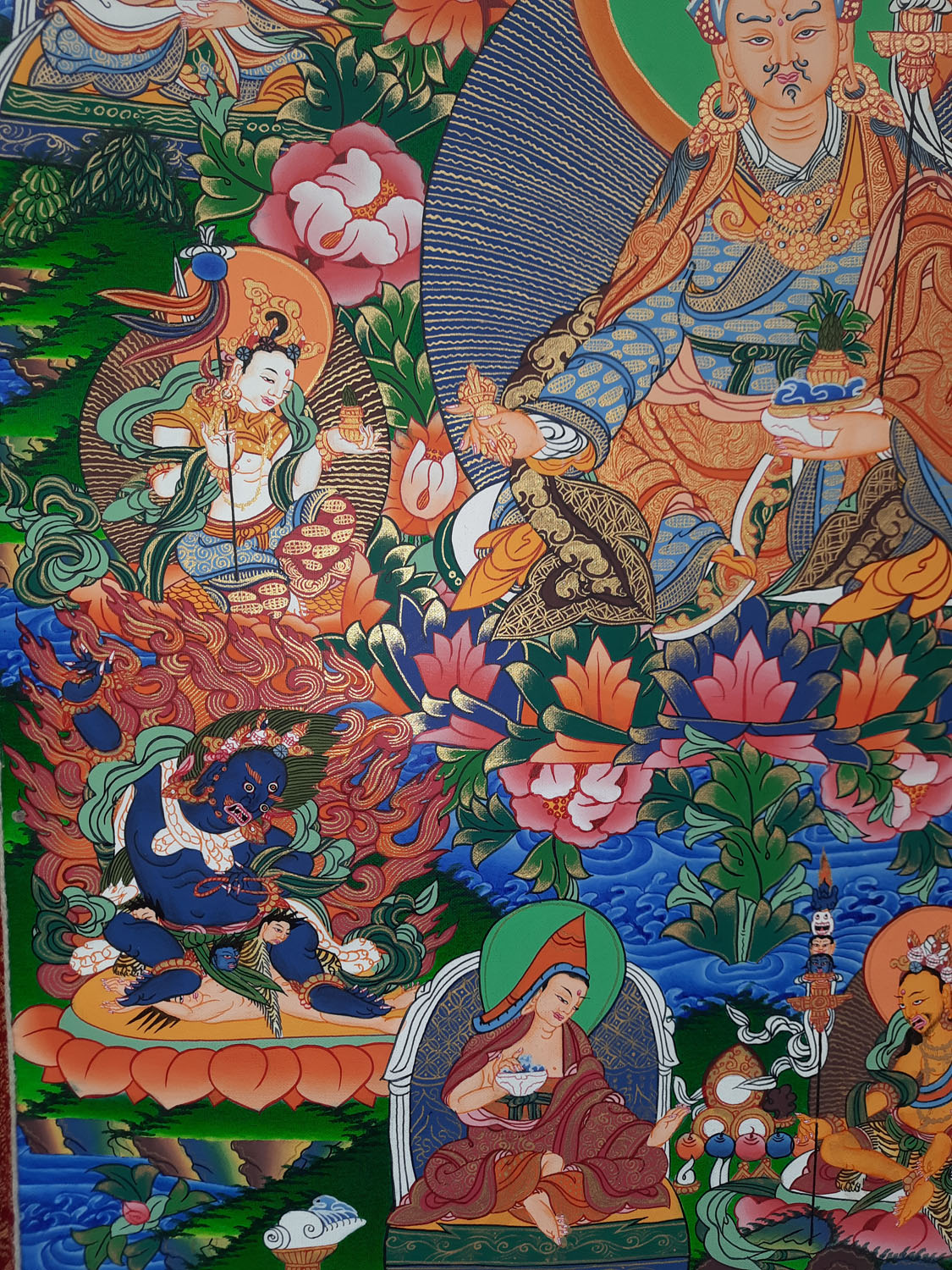 Eight Manifestations of Guru Rinpoche Tibetan Thangka Painting