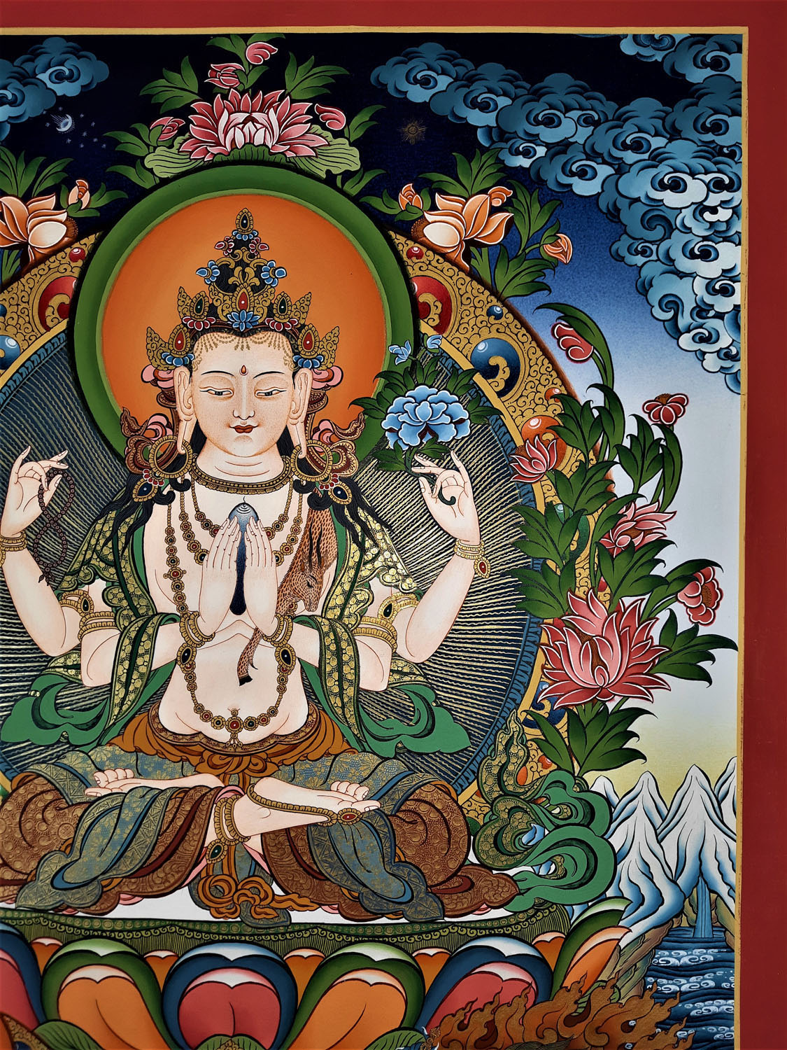 Chenrezig Masterpiece Thangka Painting