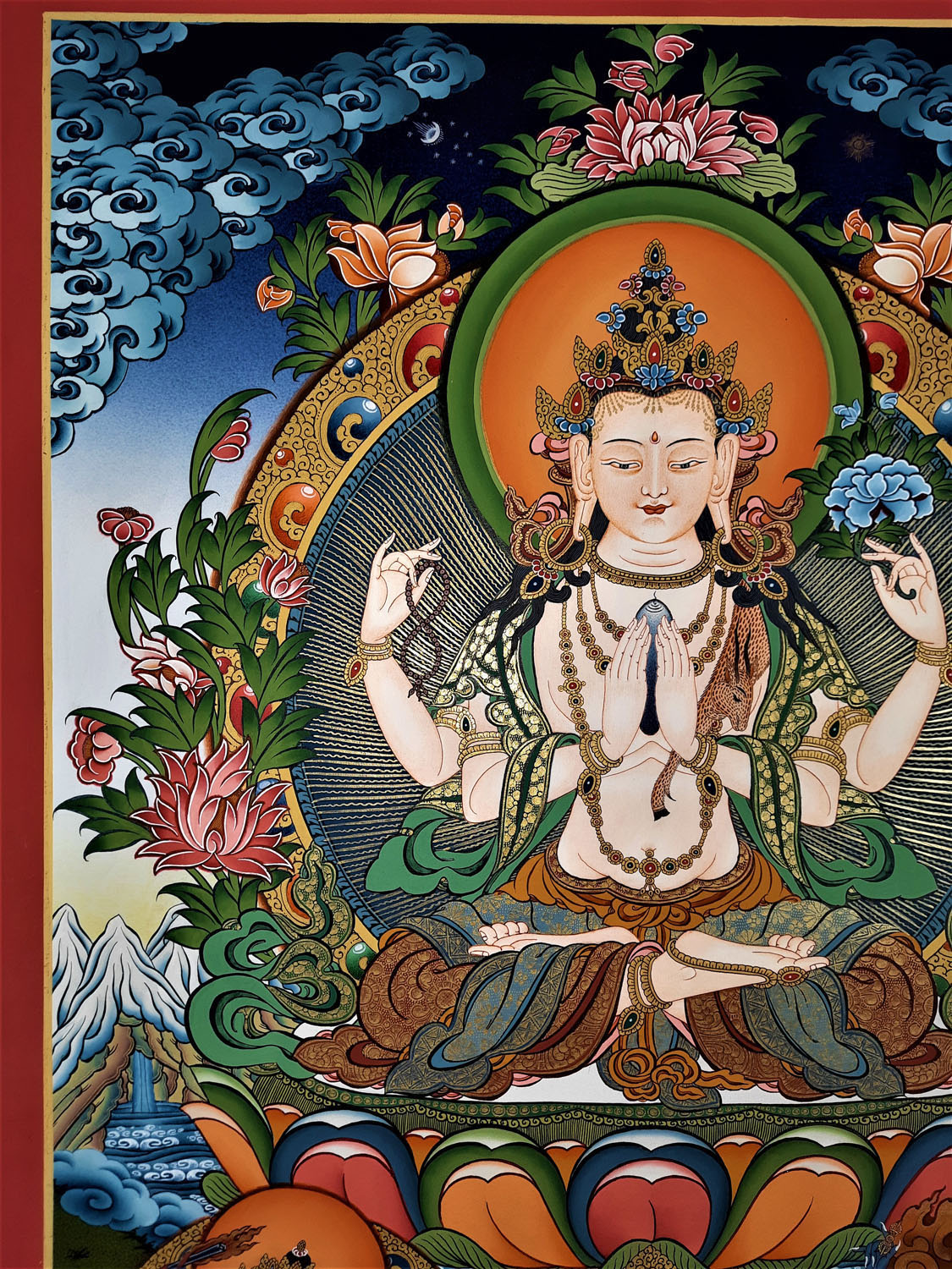 Chenrezig Masterpiece Thangka Painting