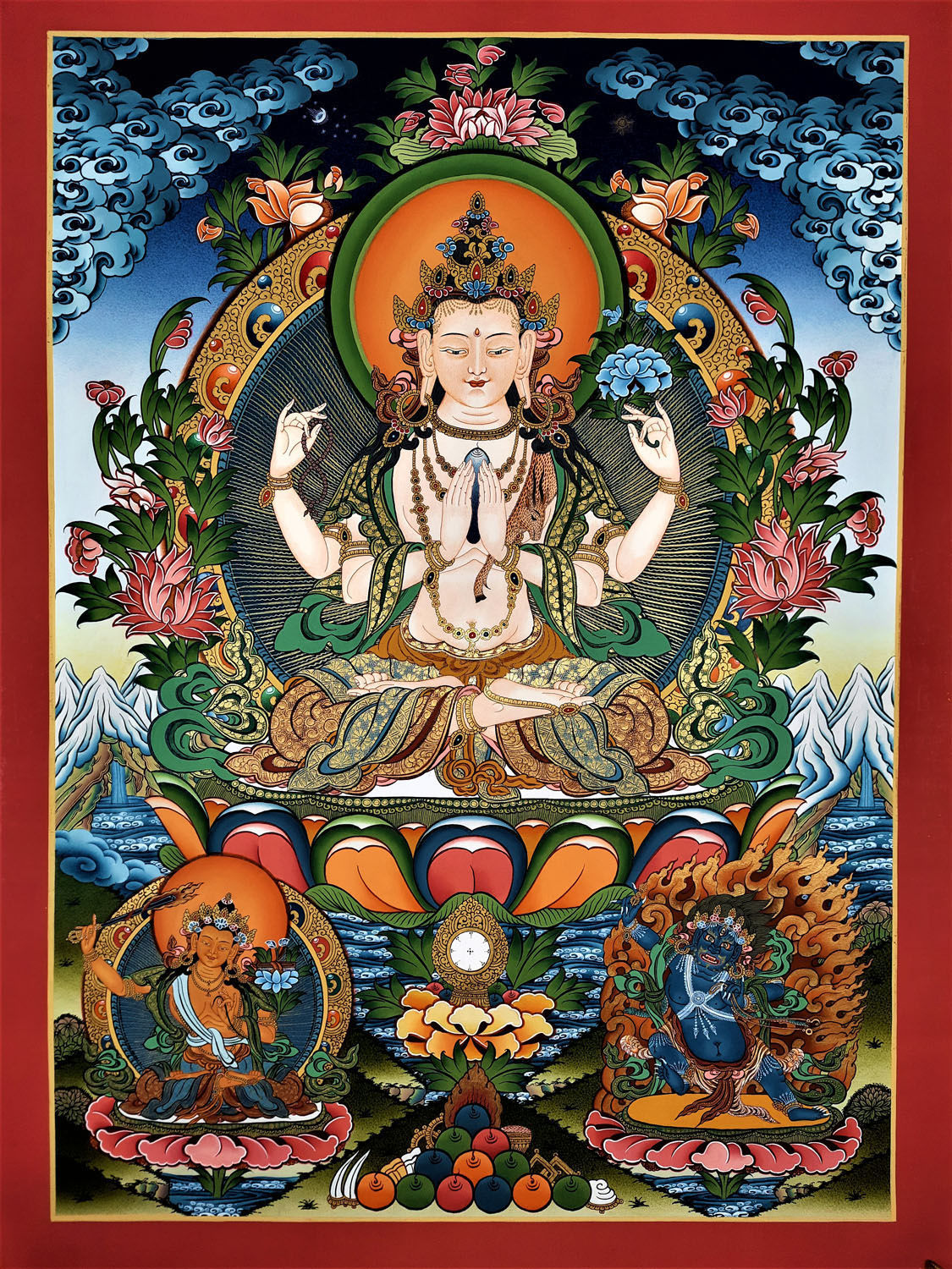 Chenrezig Masterpiece Thangka Painting