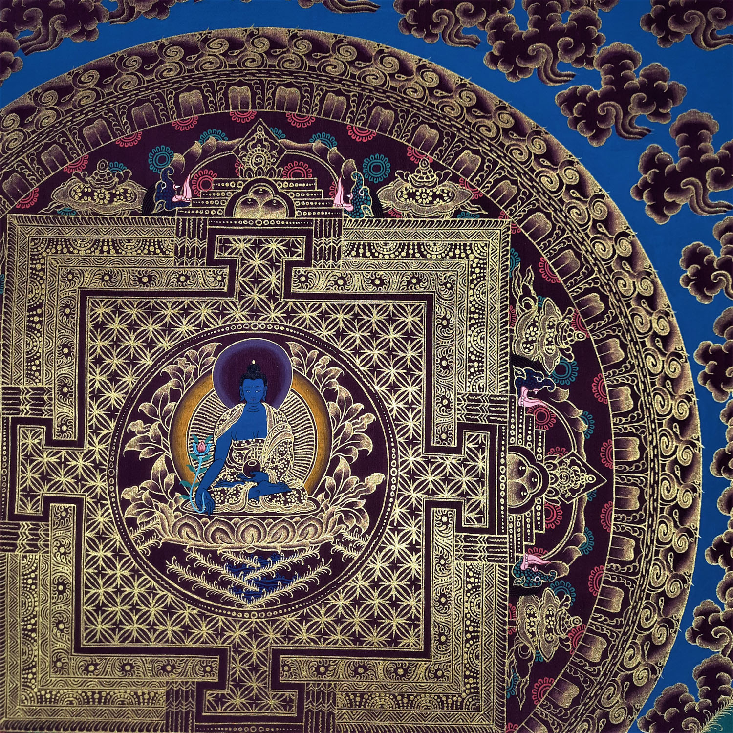 Medicine Buddha Mandala Masterpiece Thangka Painting