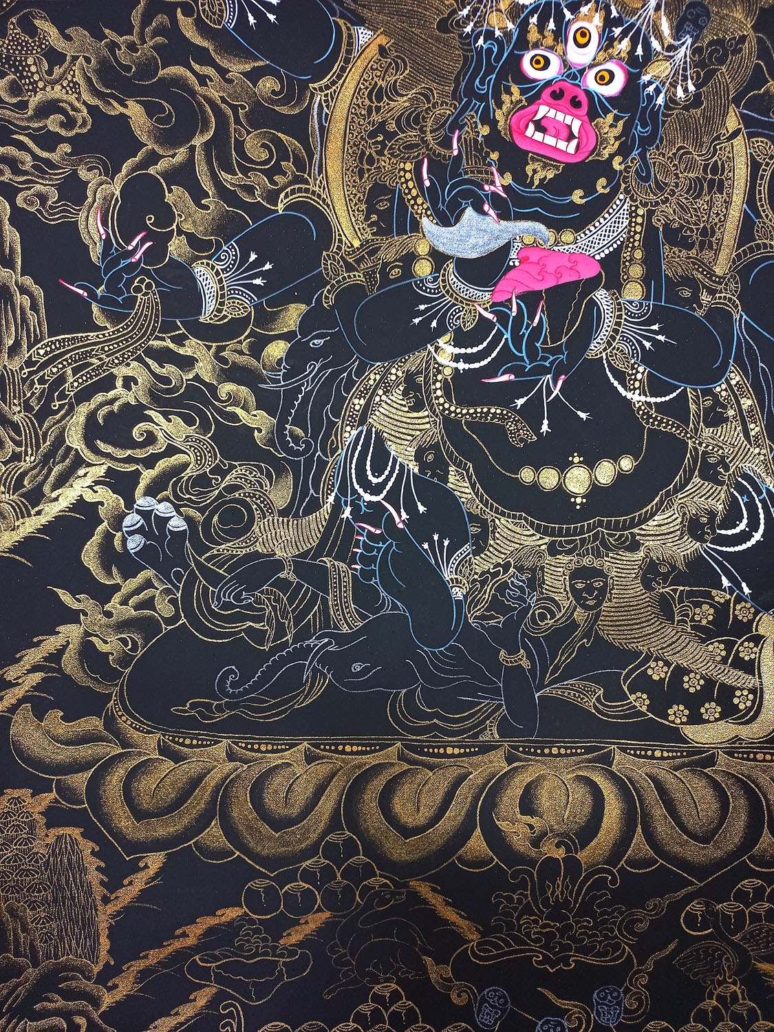 Six Arms Mahakala Hand- Painted Thangka Painting