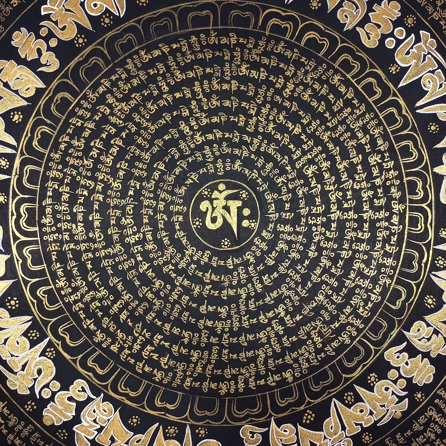 Om Mantra Mandala Tibetan Thangka Painting