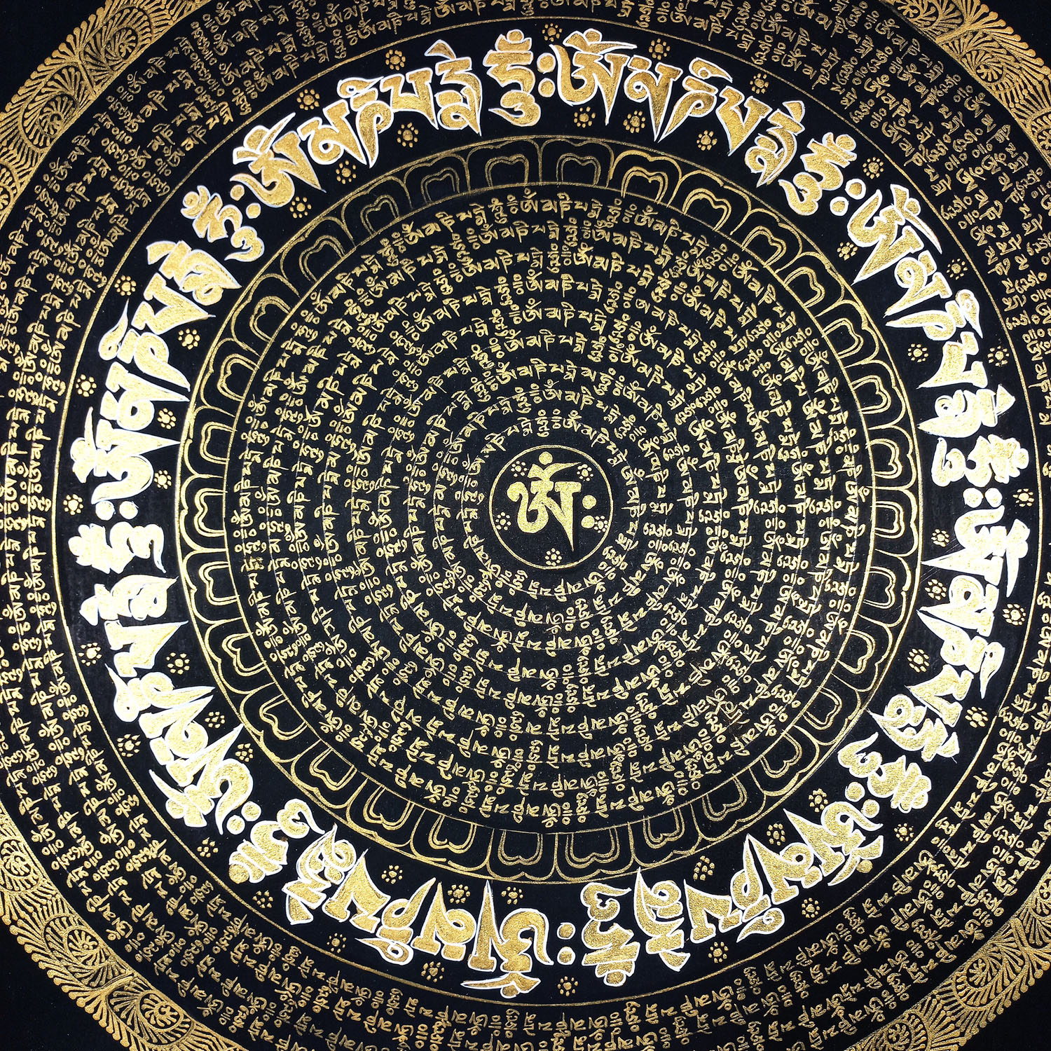 Om Mantra Mandala Tibetan Thangka Painting