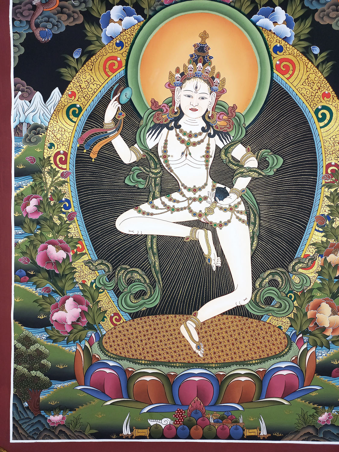 Original Large Machig Labdron / Yogini Masterpiece Painting Tibetan Wall hanging Thangka Painting