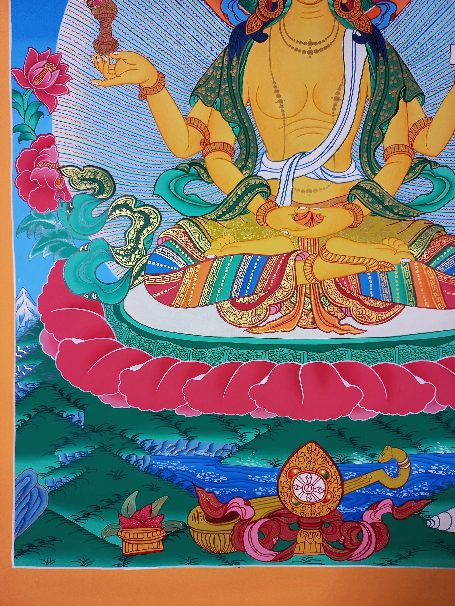 Original Prajnaparamita Perfection of Wisdom Hand Painted Tibetan Canvas Cotton Thangka Painting From Nepal