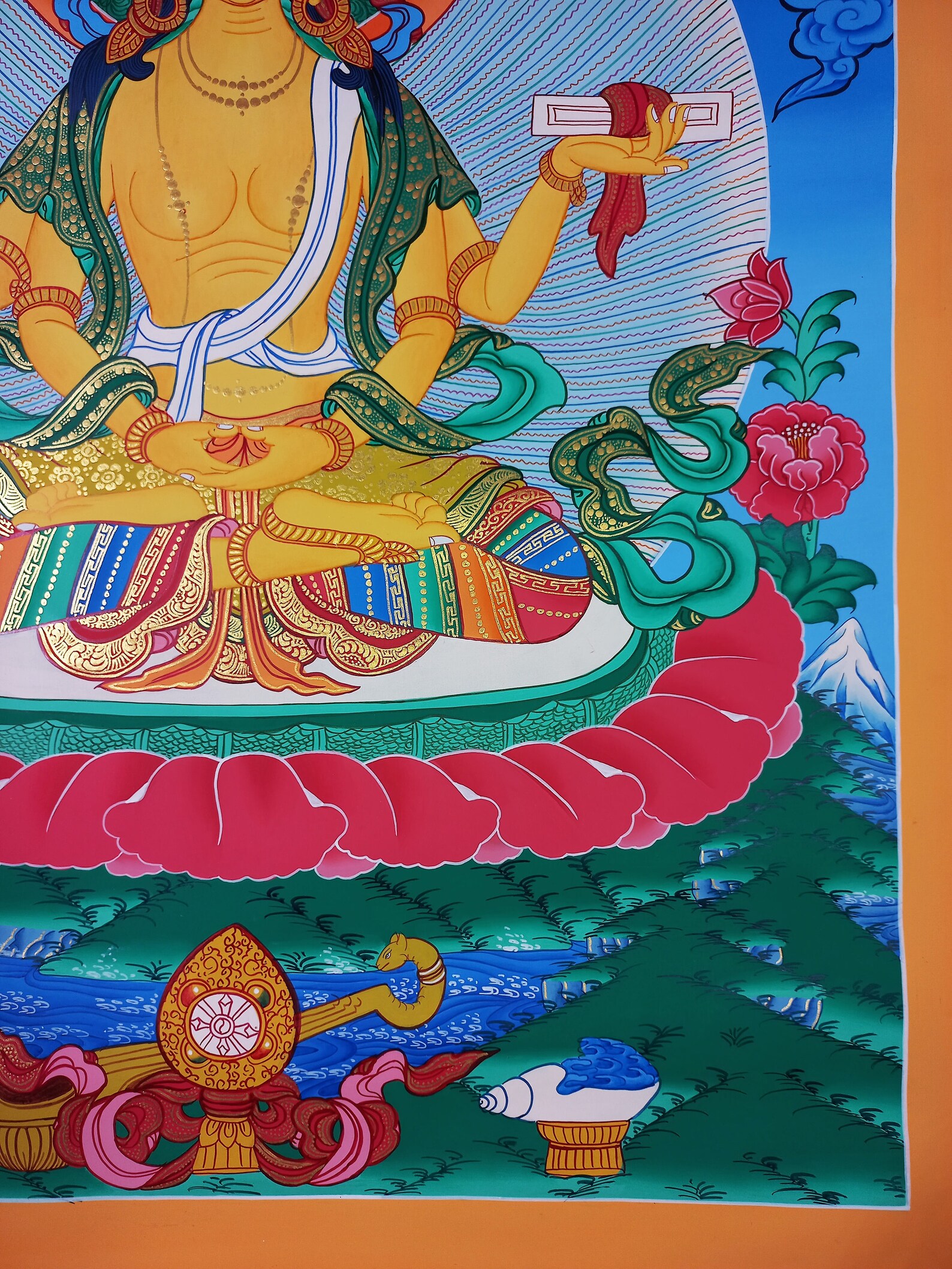 Original Prajnaparamita Perfection of Wisdom Hand Painted Tibetan Canvas Cotton Thangka Painting From Nepal