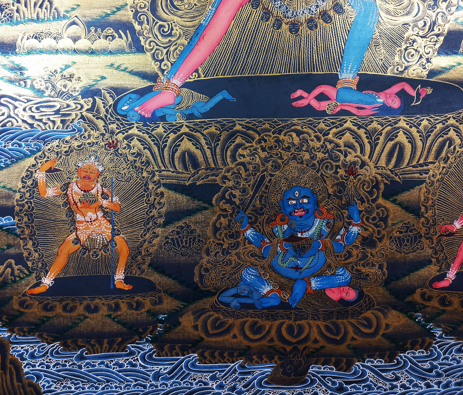 Chakrasamvara Hand-Painted Old Style  Thangka Painting From Nepal