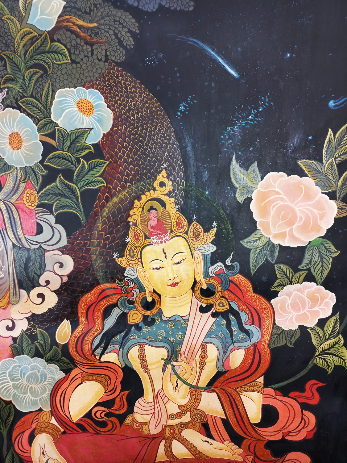 Newar Puabha WhiteTara And Red PadmaPani Lokeshwor Thangka Painting