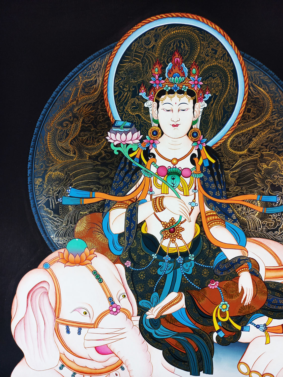 Kuayin Masterpiece 24k Gold Tibetan Thangka Painting