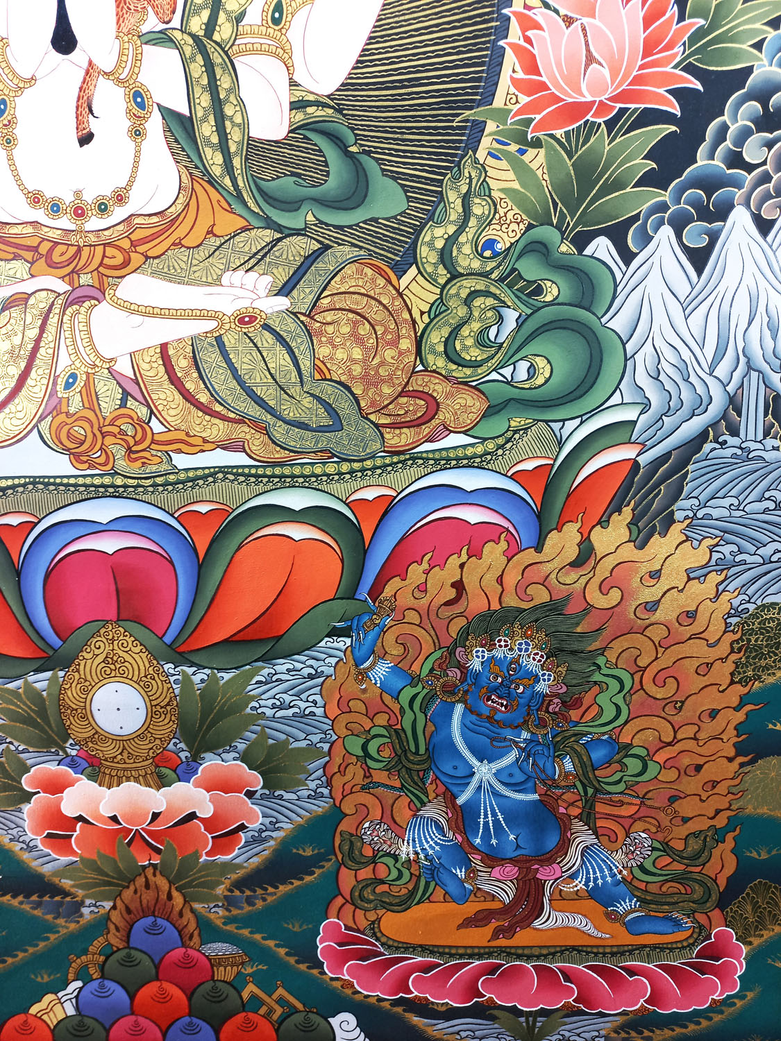 Chenrezig/ Compassion Buddha Masterpiece Tibetan Hand-Painted Thangka Painting