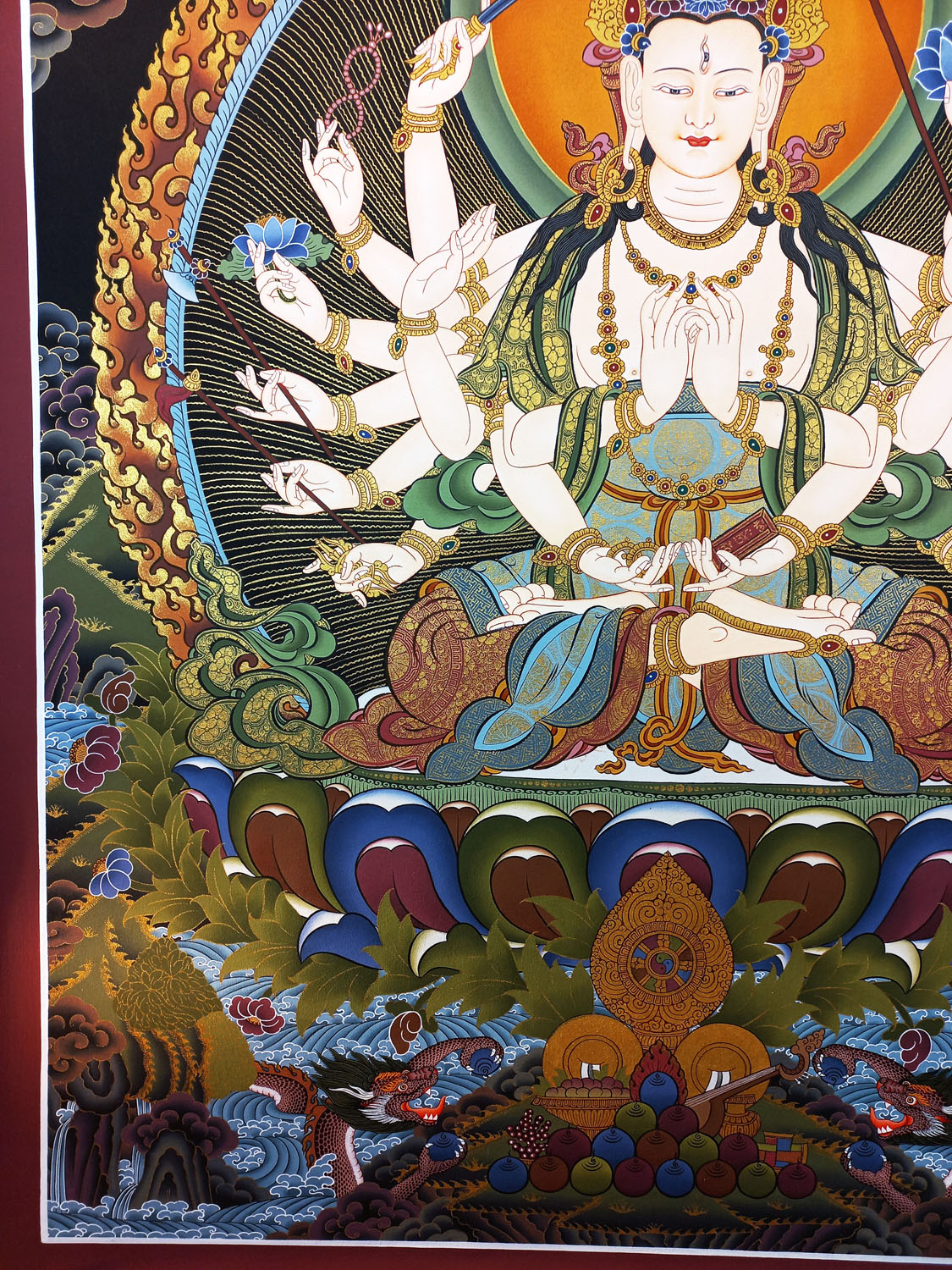 Chandi Masterpiece Hand-Painted Tibetan Thangka Painting From Nepal