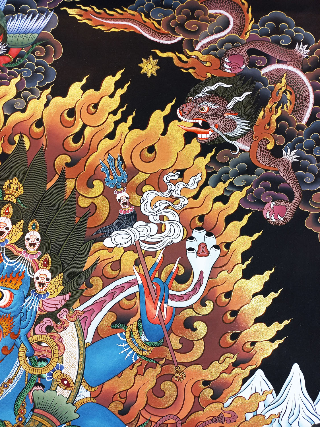 Six Arms Mahakala Masterpiece Tibetan Hand-Painted Thangka Painting