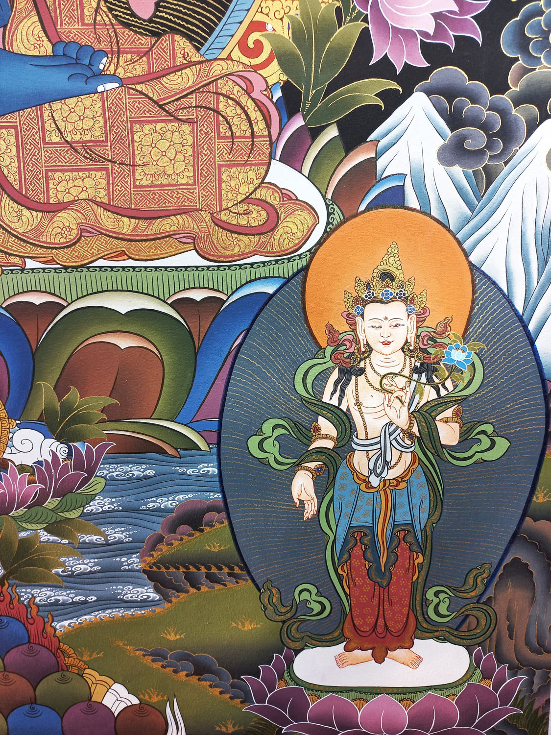 Medicine Buddha Masterpiece Tibetan Hand-Painted Thangka painting From Nepal