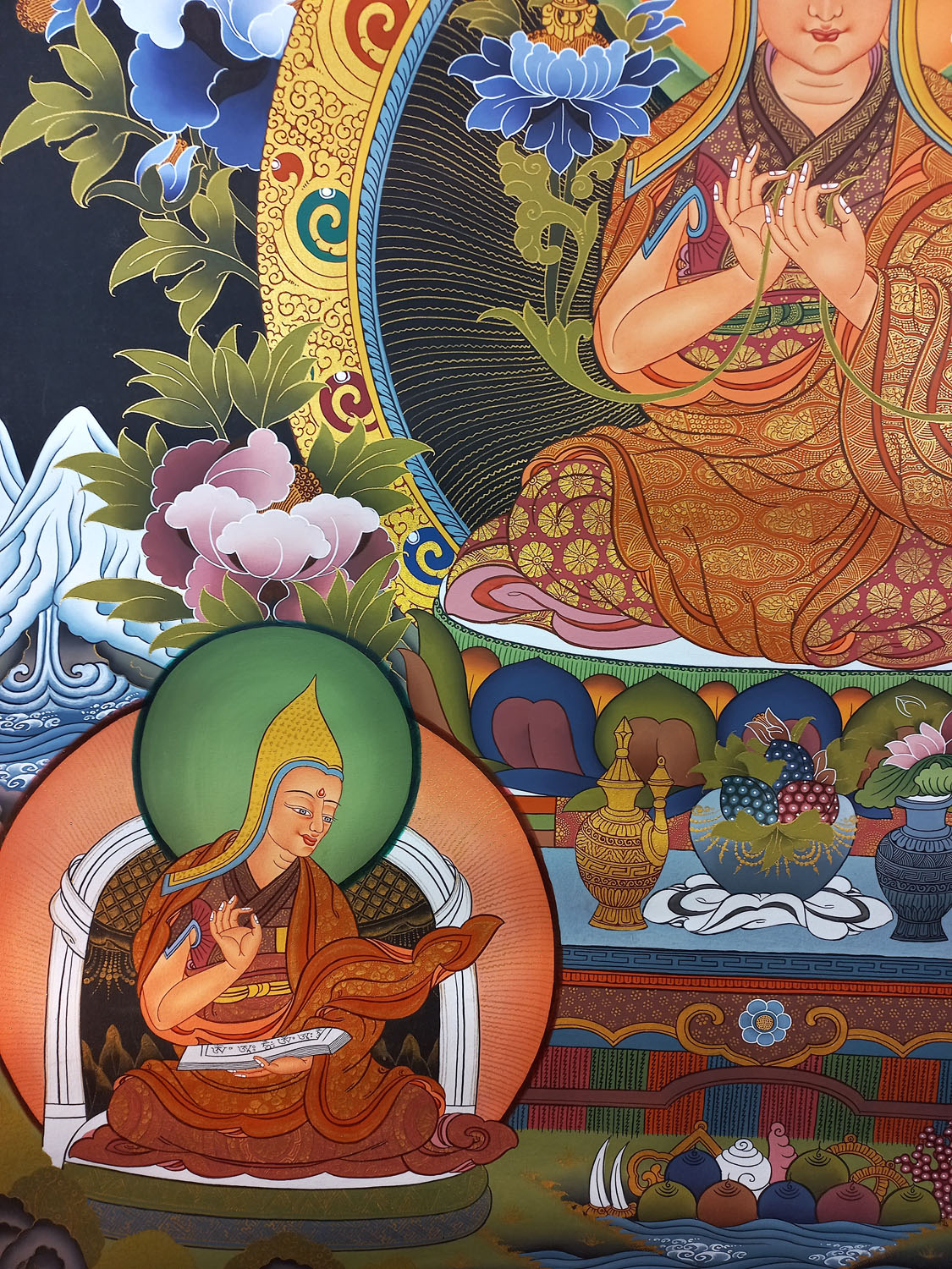 Original Hand-Painted Tsongkhapa/ Chongapa Masterpiece Tibetan Hand-Painted Thangka Painting