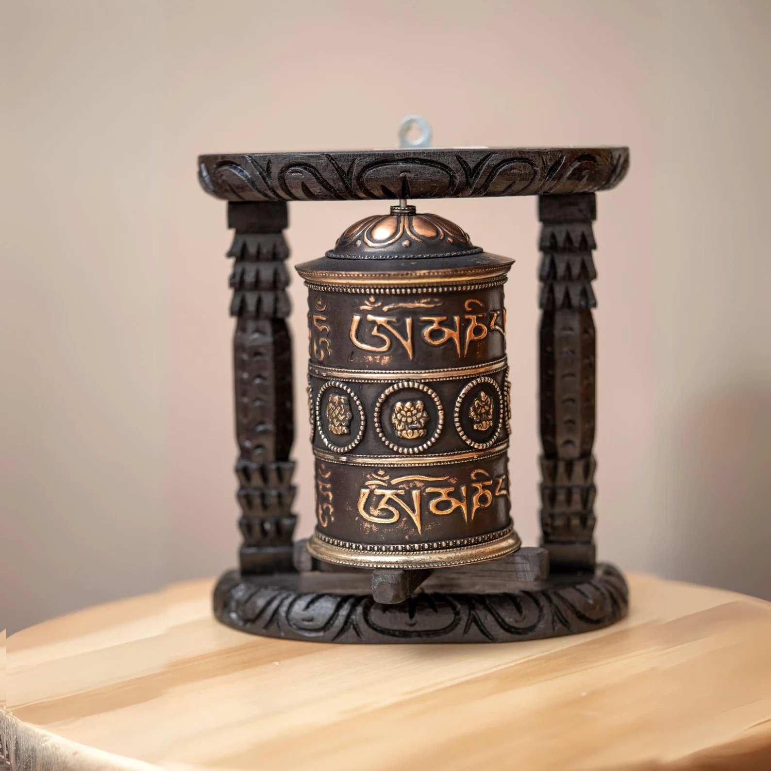 Om Mani Padme Hum Mantra Prayer Wheel for home decor | Spinning prayer wheel | Meditational tool for spiritual practice