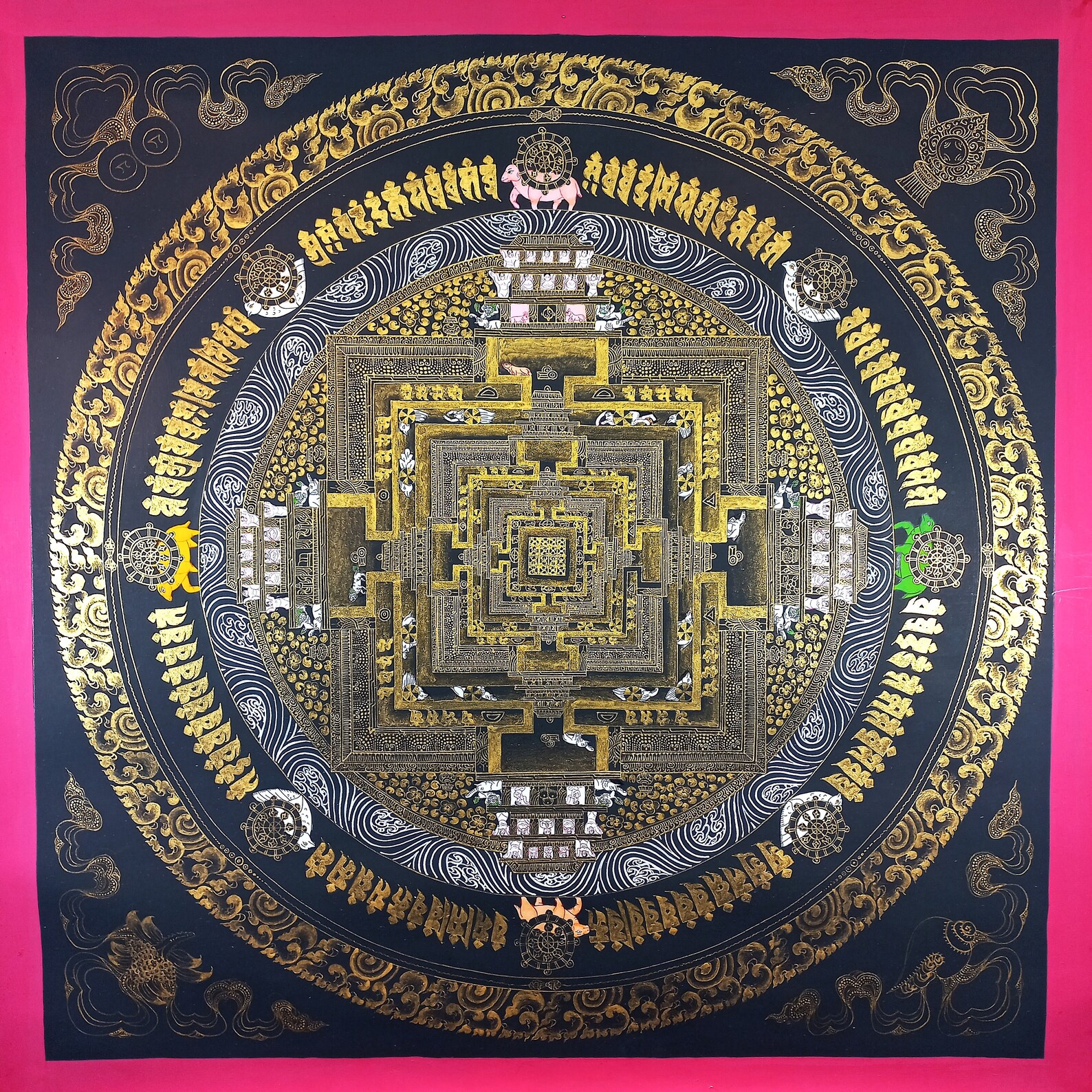 Original Kalachakra Dalai Lama Kalachakra Mandala Tibetan Thangka Painting