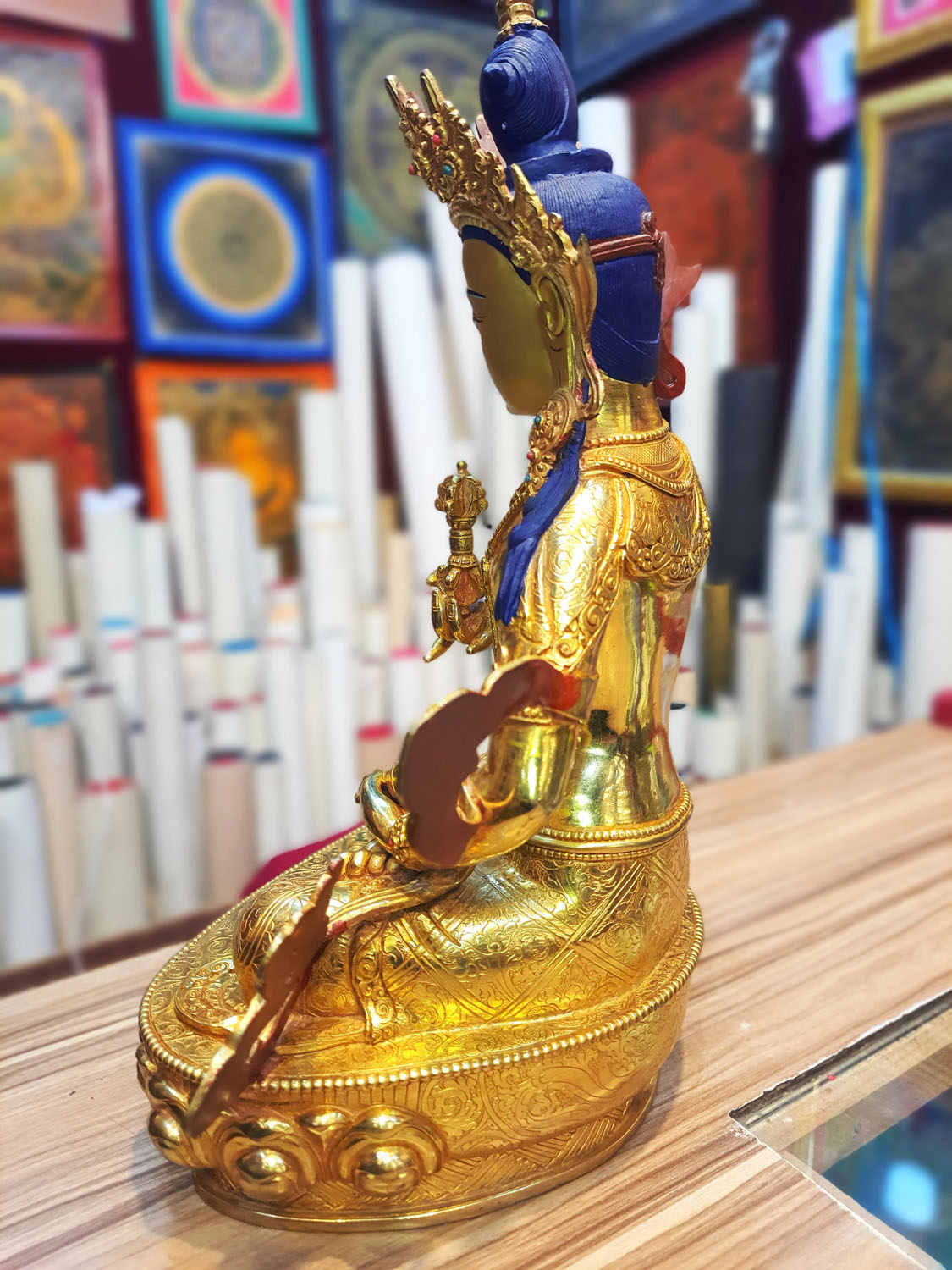 Original Vajrasattva Hand-Made Statue From Nepal