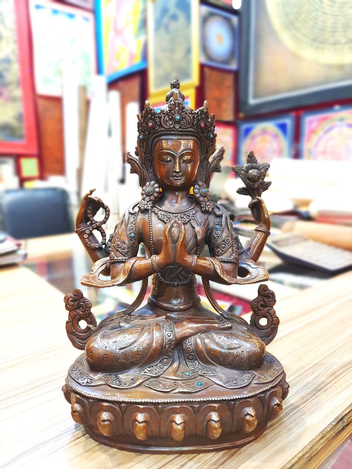 Chenrezig, Compassion Buddha Statue Hand Made From Nepal