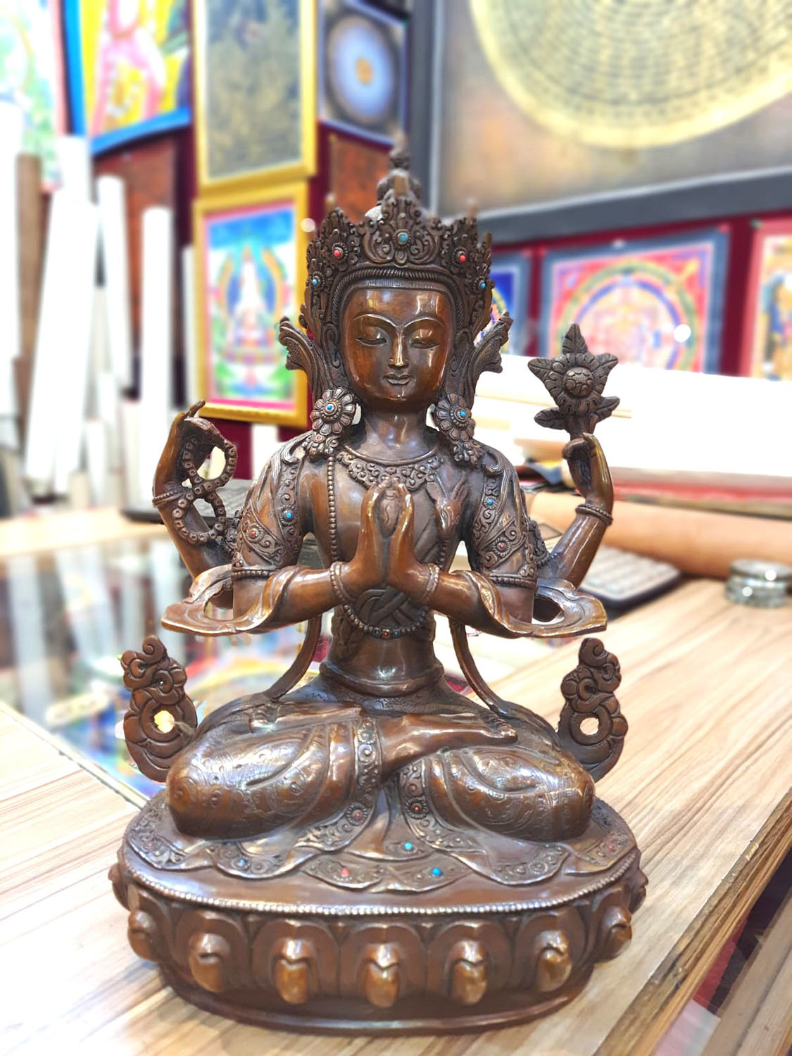 Chenrezig, Compassion Buddha Statue Hand Made From Nepal