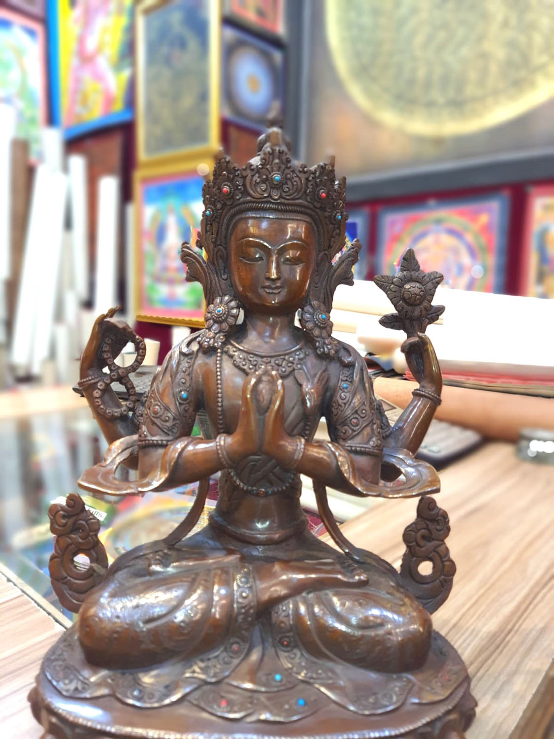 Chenrezig, Compassion Buddha Statue Hand Made From Nepal