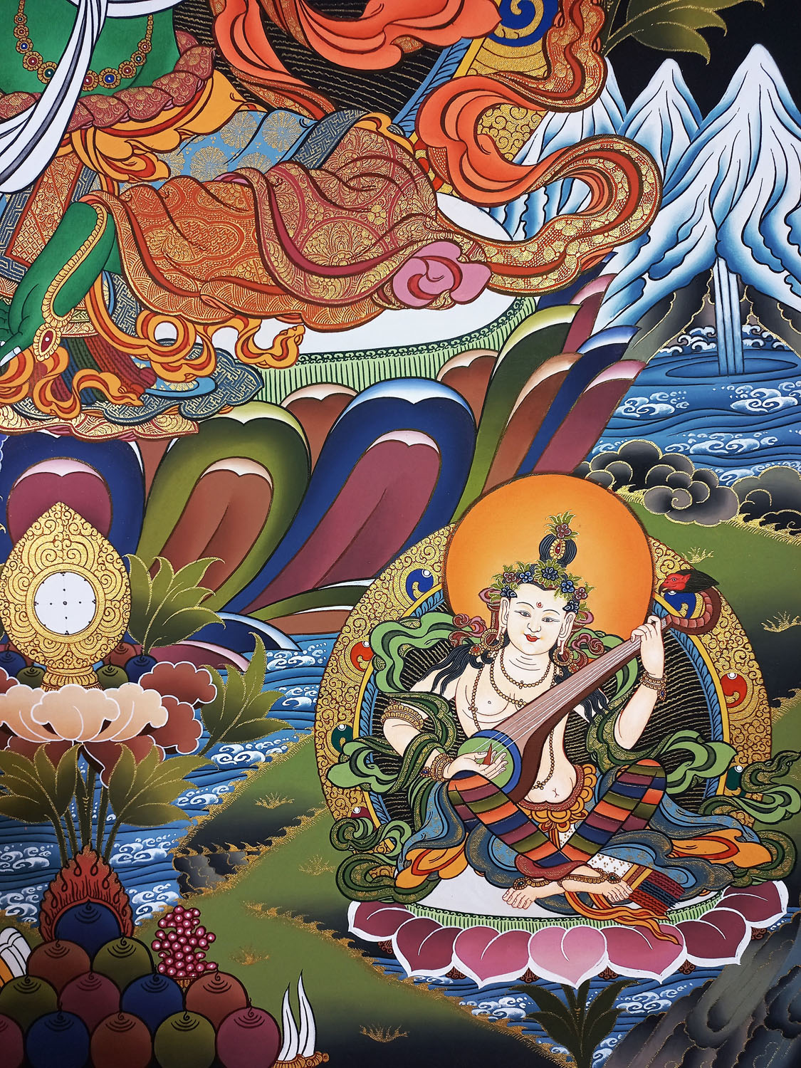 Green Tara original Masterpiece Hand-Painted Tibetan Thangka Painting