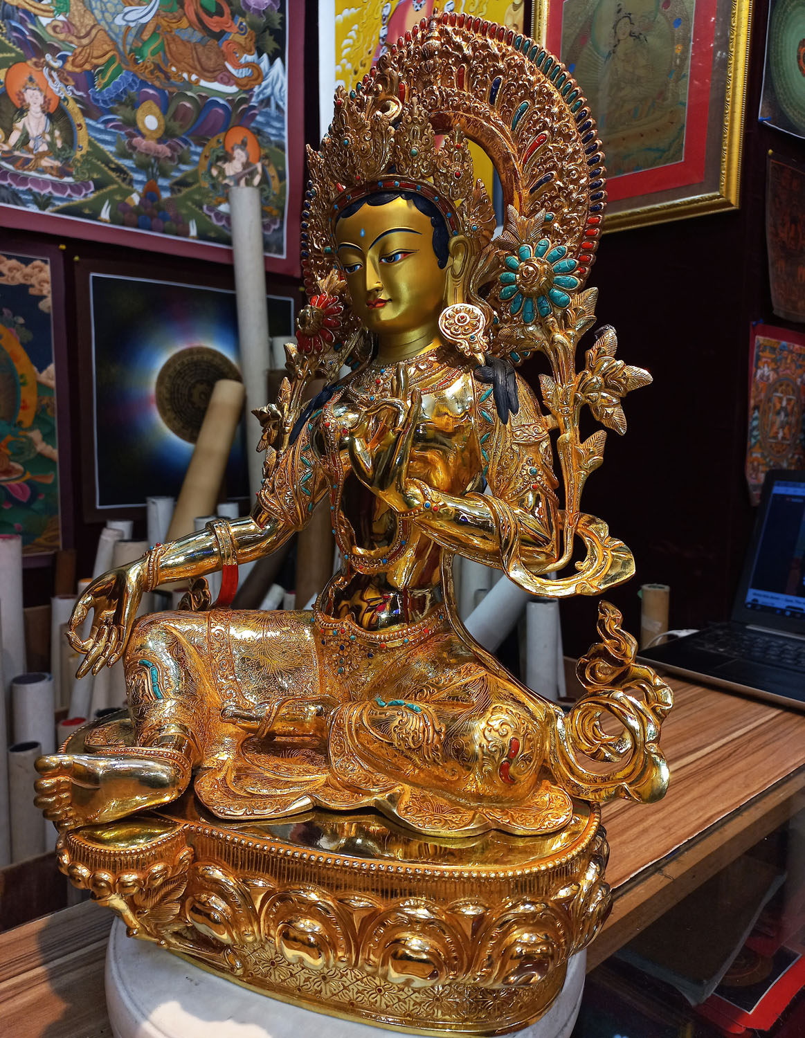 Green Tara Masterpiece Statue From Nepal