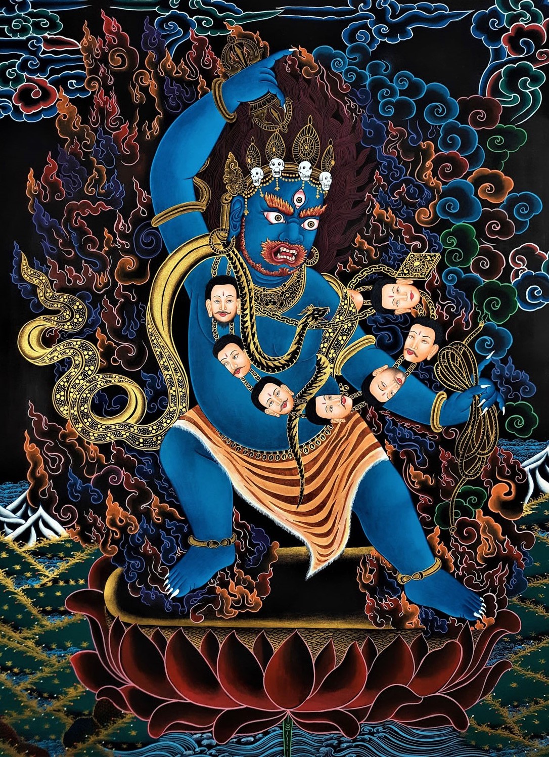 Vajrapani Masterpiece Hand-Painted Tibetan Thangka Painting From Nepal