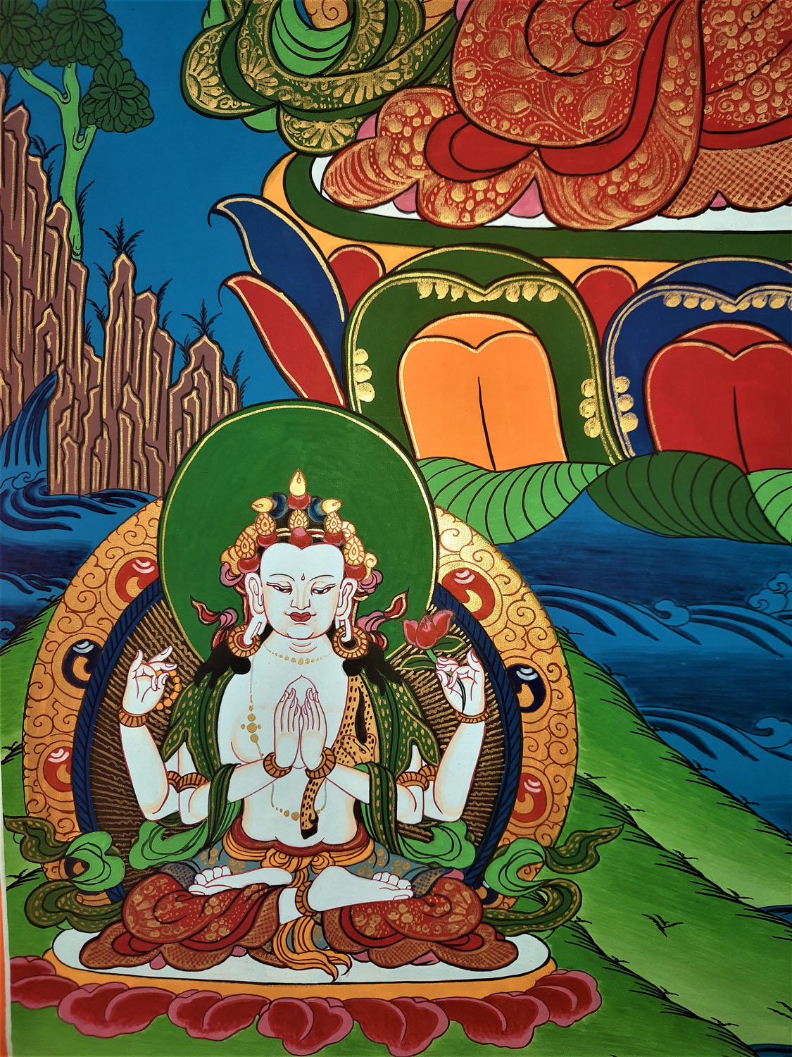 Manjushri Masterpiece Thangka Painting